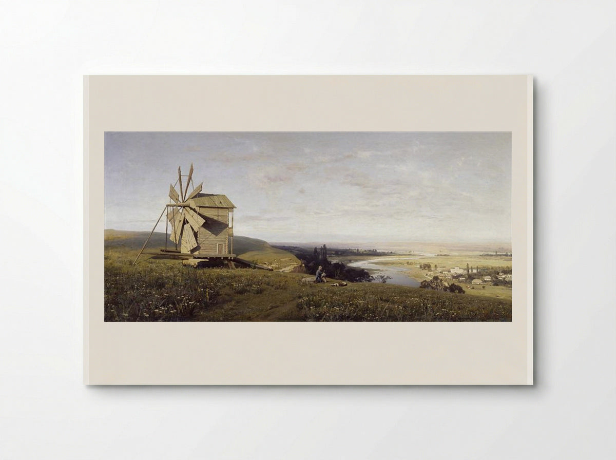 Ukrainian Steppe with Windmill - Volodymyr Orlovsky - Poster