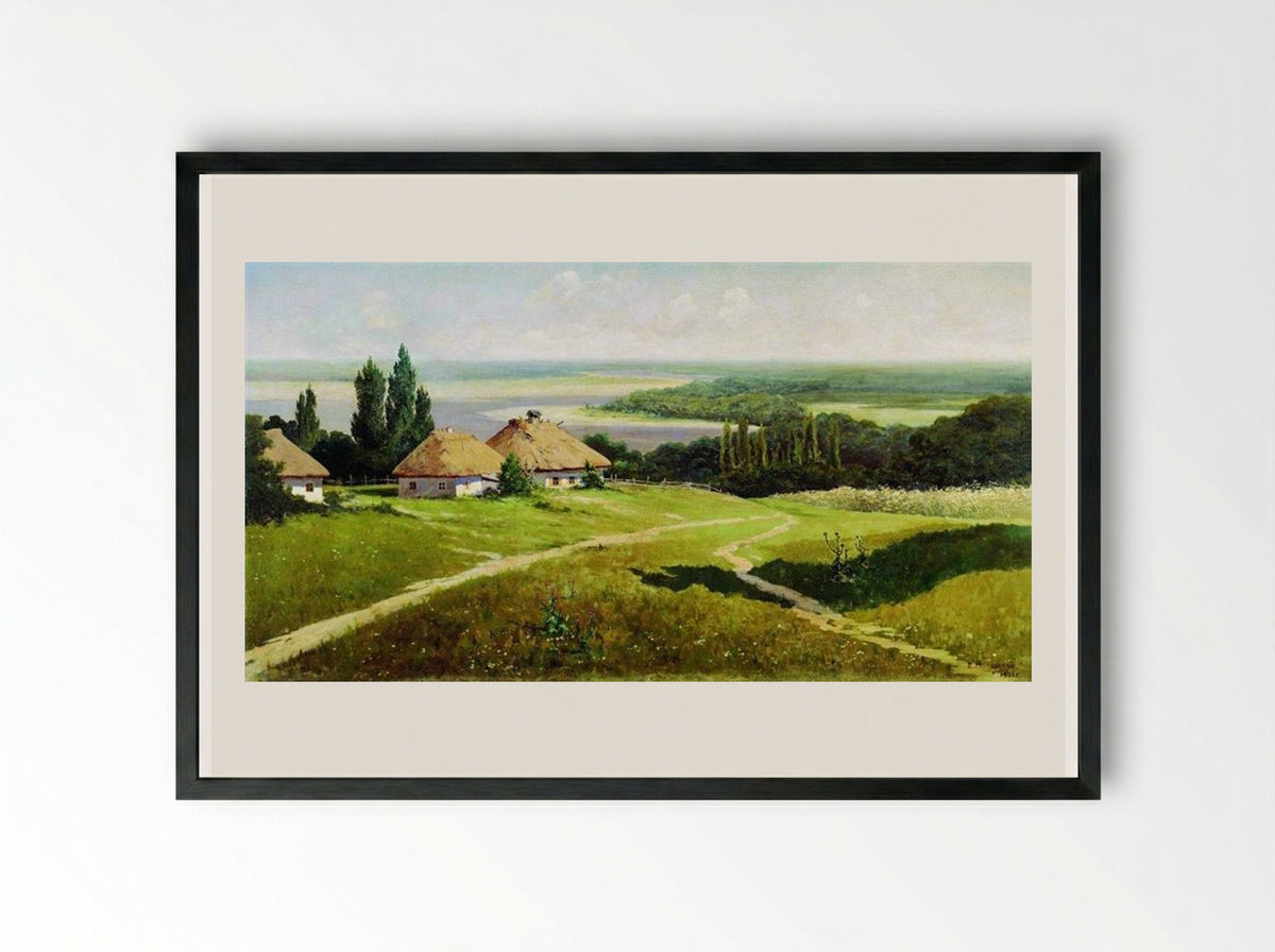 Ukrainian Village Scene - Vladimir Makovsky - Framed Print Black