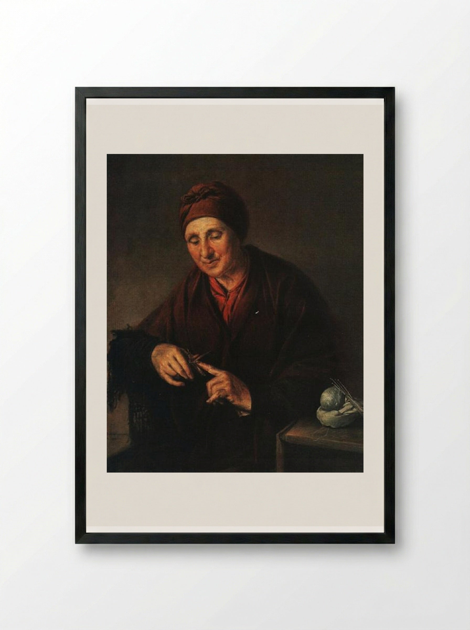 Ukrainian Woman in Namitke - Vasily Tropinin - Framed Print Black