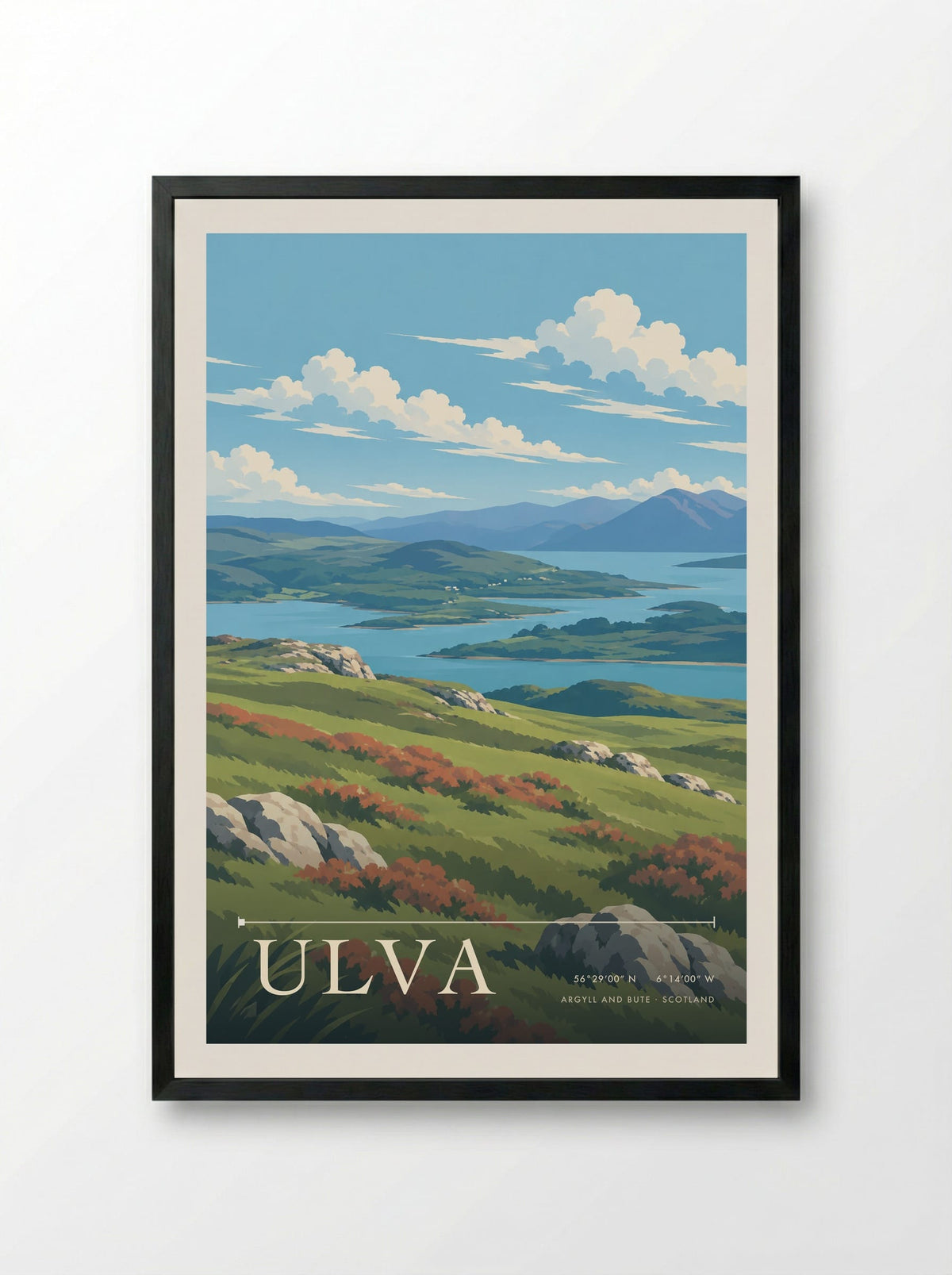 Ulva, Argyll and Bute | Travel Poster - Framed Print Black