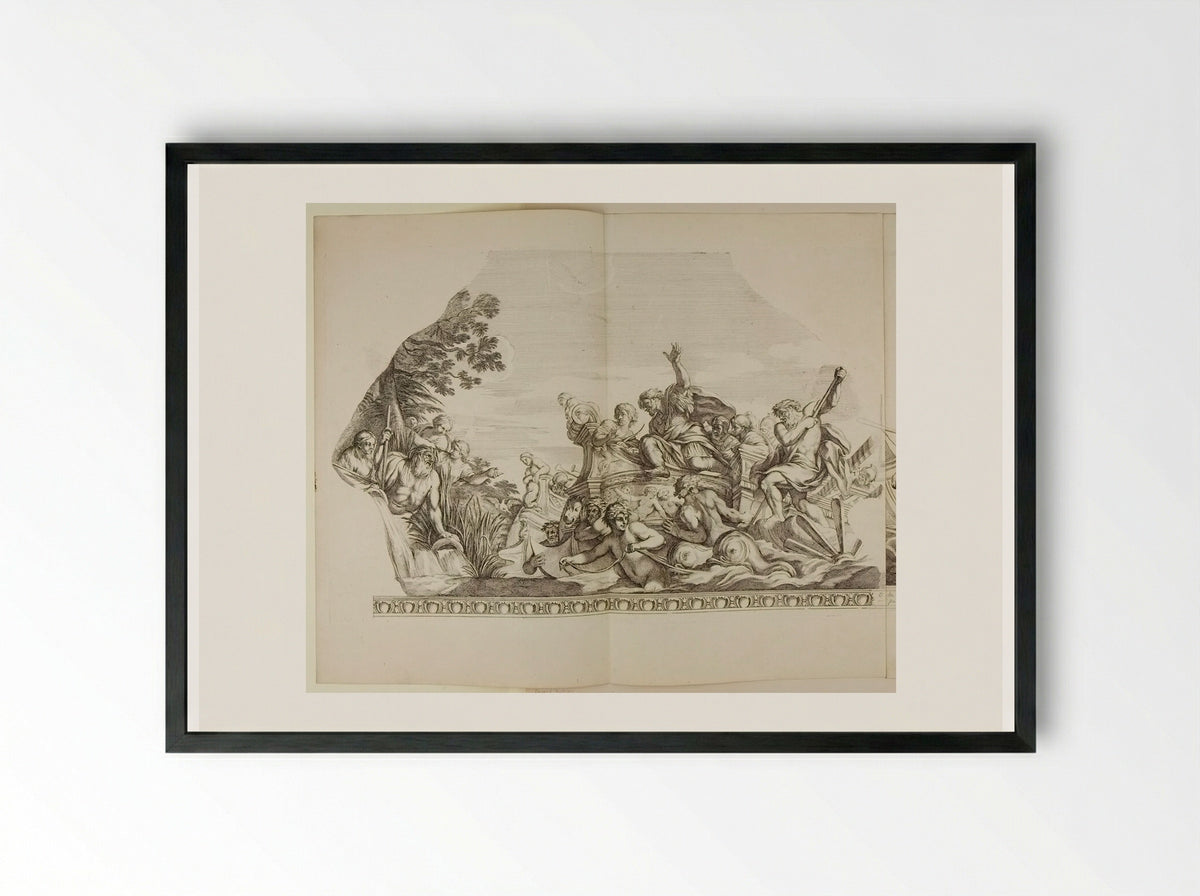 Ulysses and the Sirens - Gérard Audran - Framed Print Black