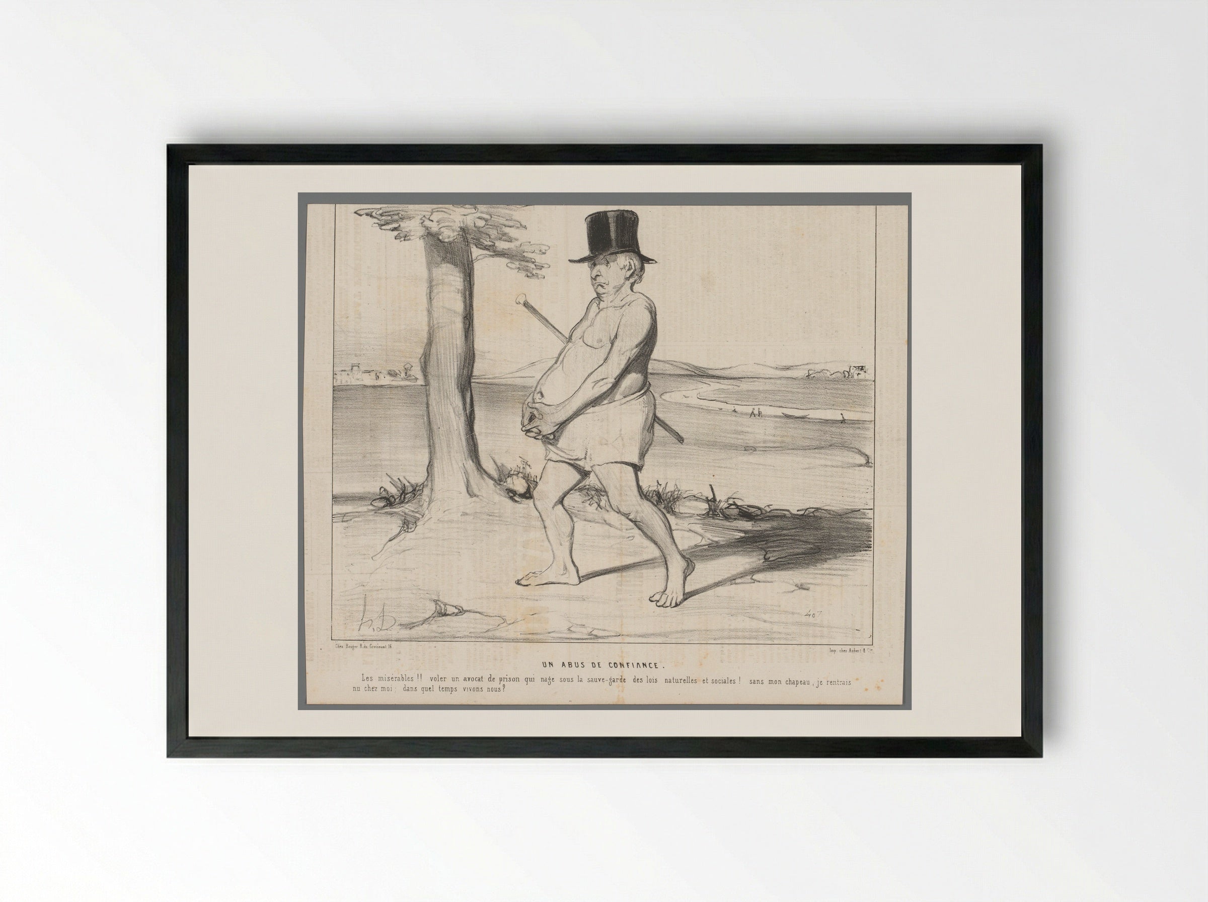 Un Abus de Confiance - Honoré Daumier - Framed Print Black