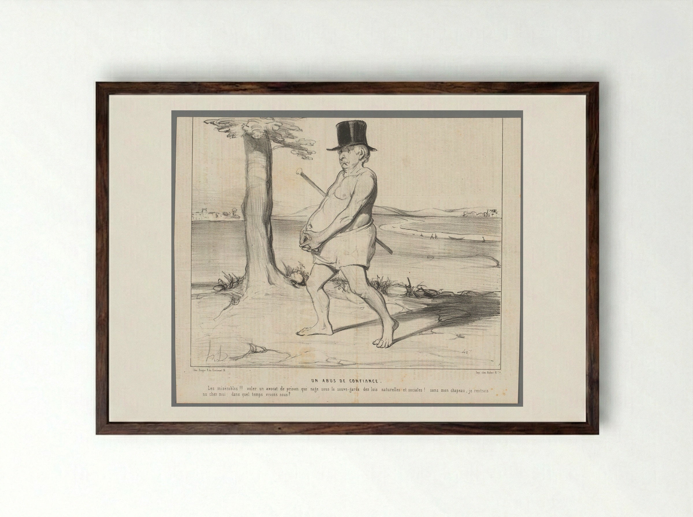 Un Abus de Confiance - Honoré Daumier - Framed Print Dark Wood