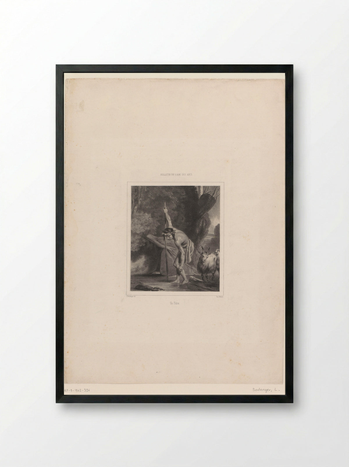 Un Pâtre - Louis Boulanger - Framed Print Black
