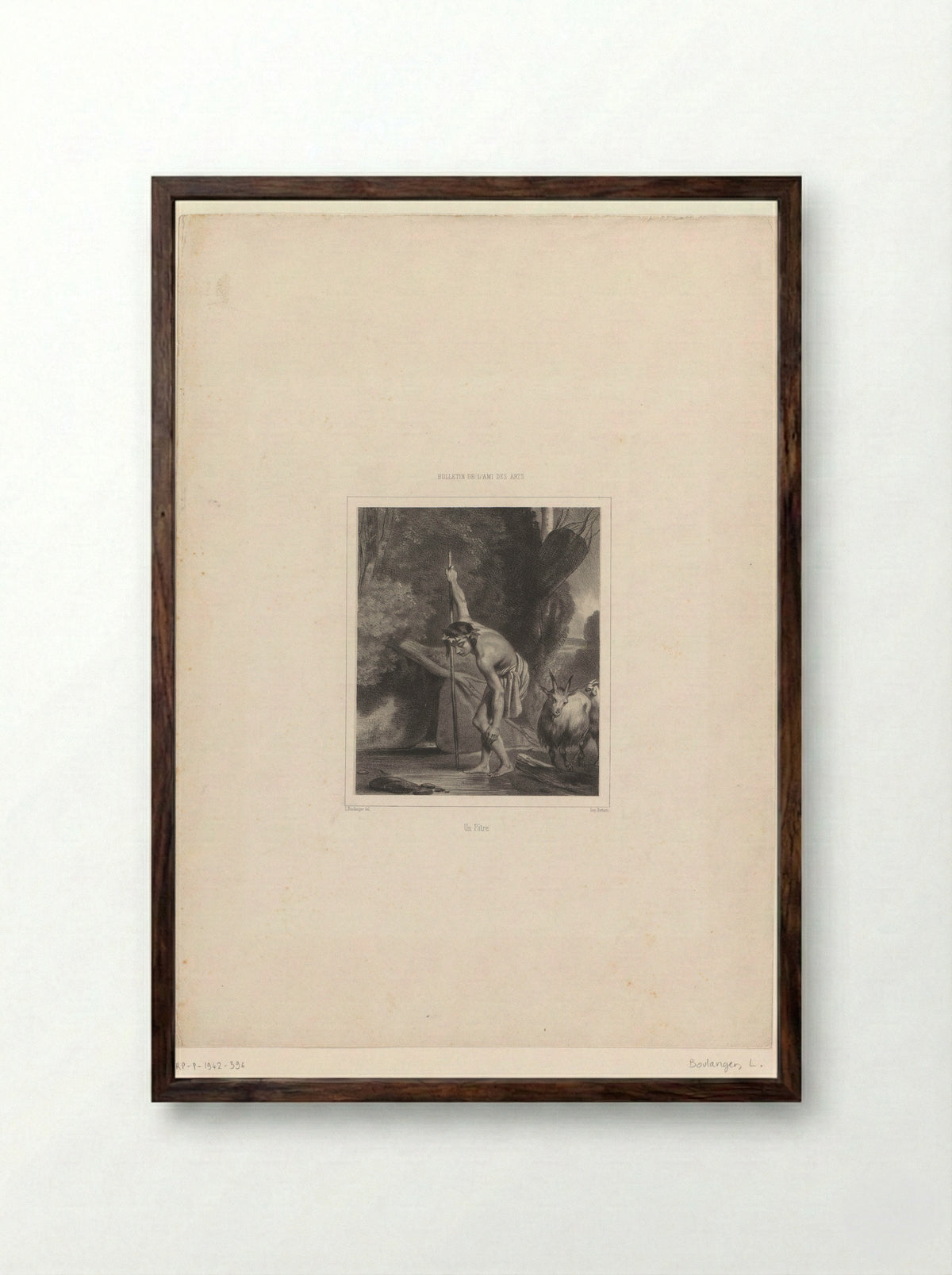 Un Pâtre - Louis Boulanger - Framed Print Dark Wood