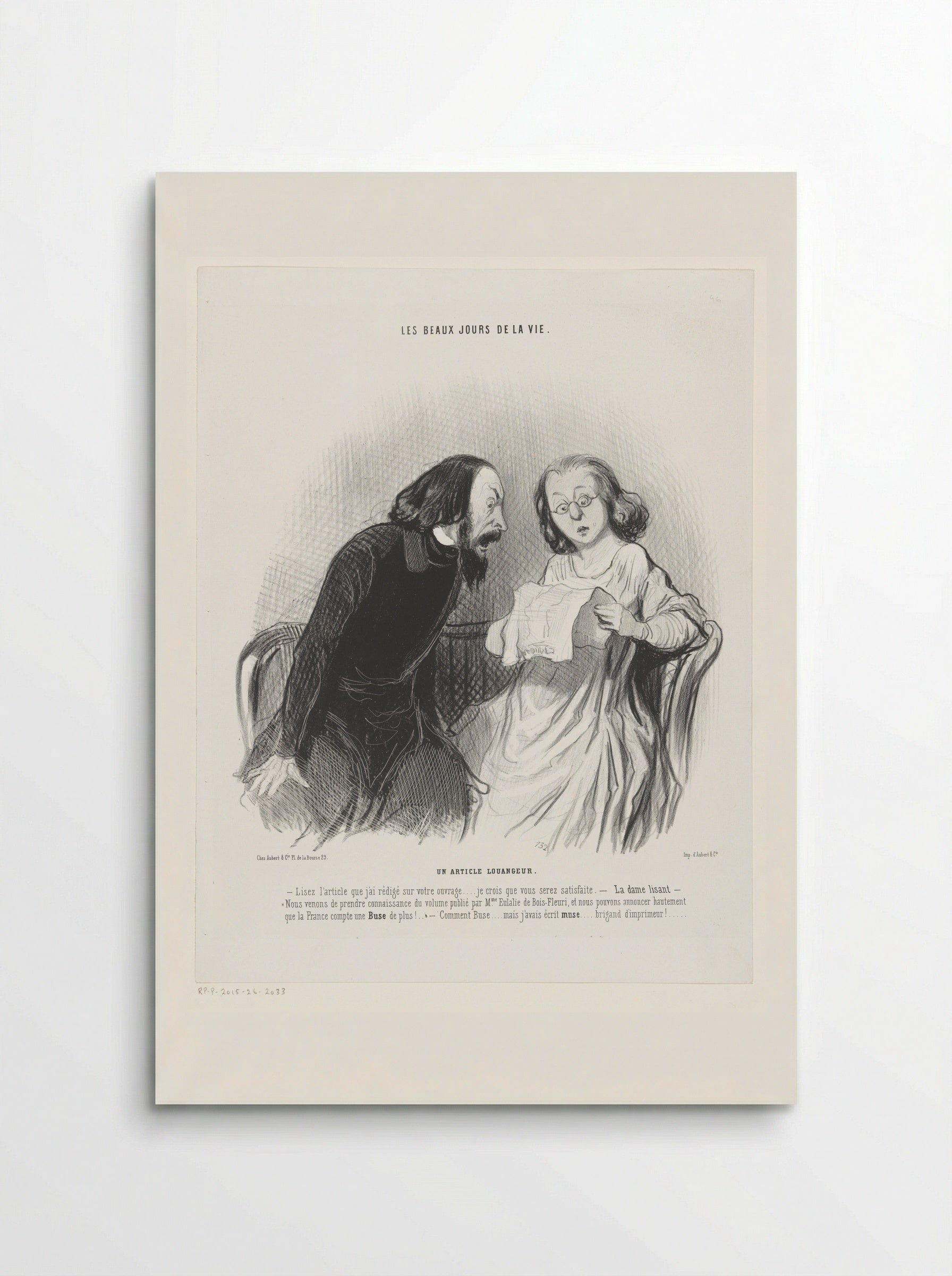 Un article louangeur - Honoré Daumier - Poster