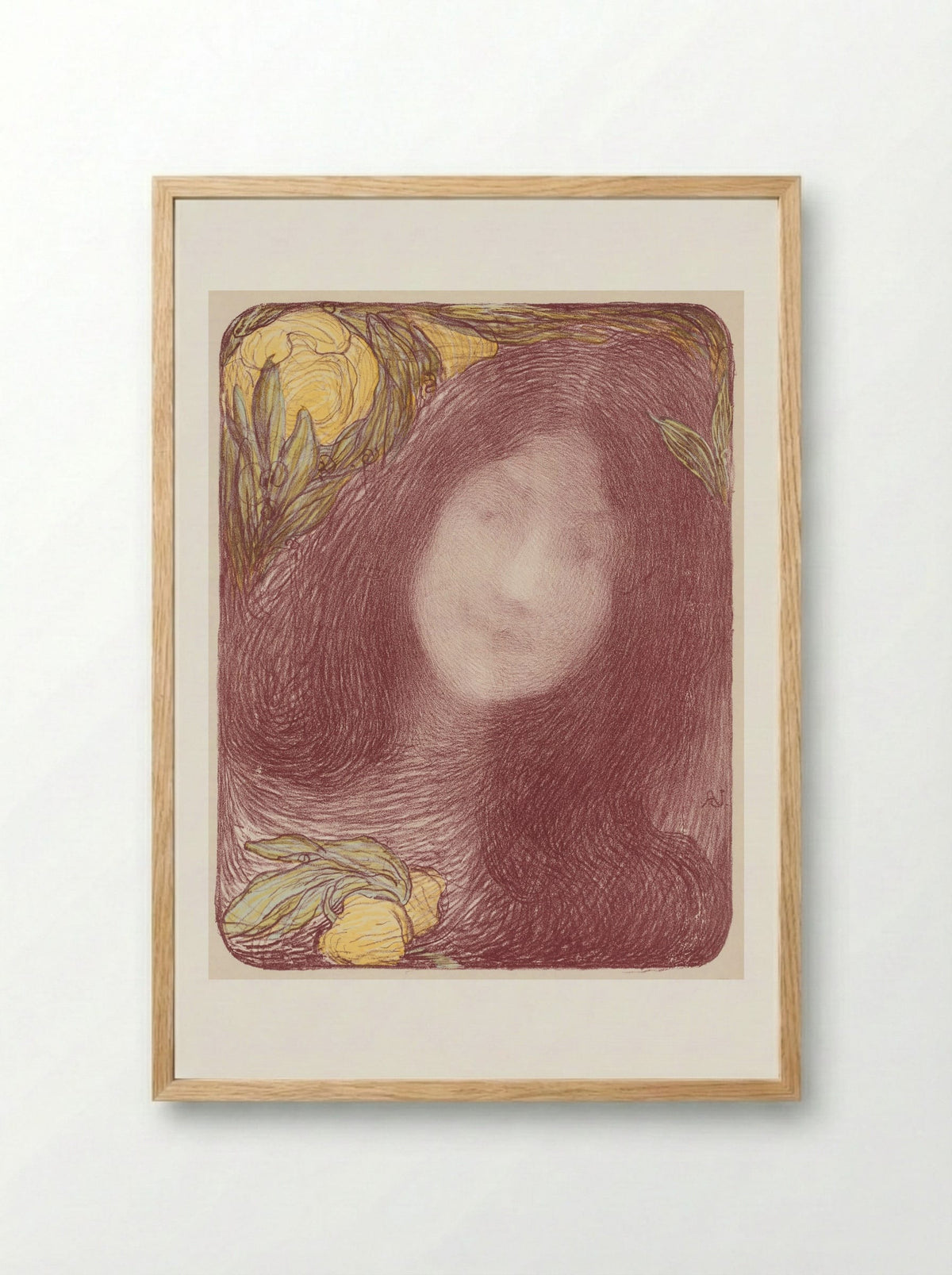 Under the Flowers - Edmond François Aman-Jean - Framed Print Wood