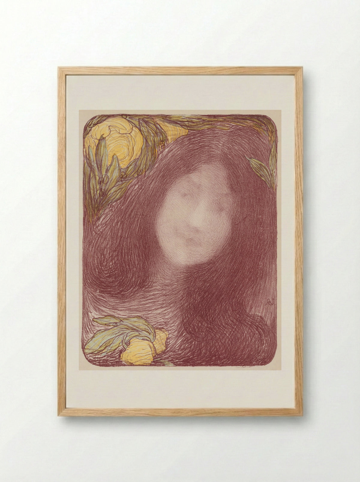 Under the Flowers - Edmond François Aman-Jean - Framed Print Wood