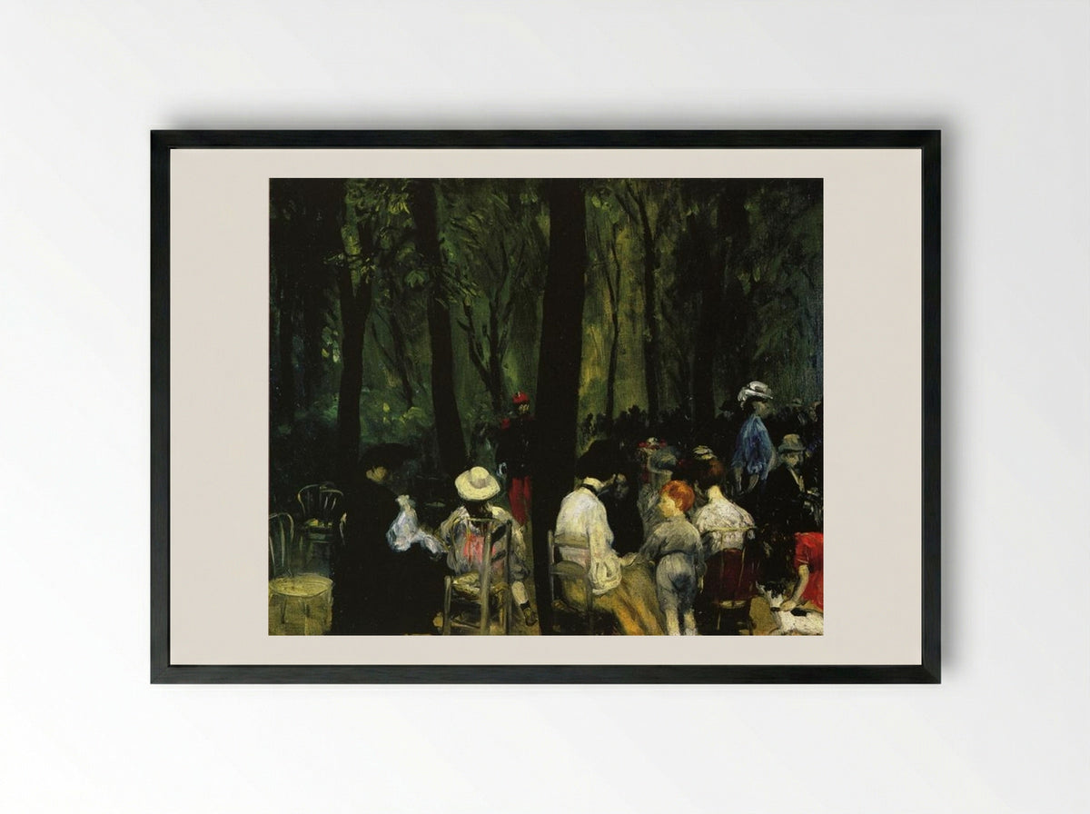 Under the Trees, Luxembourg Gardens - William James Glackens - Framed Print Black