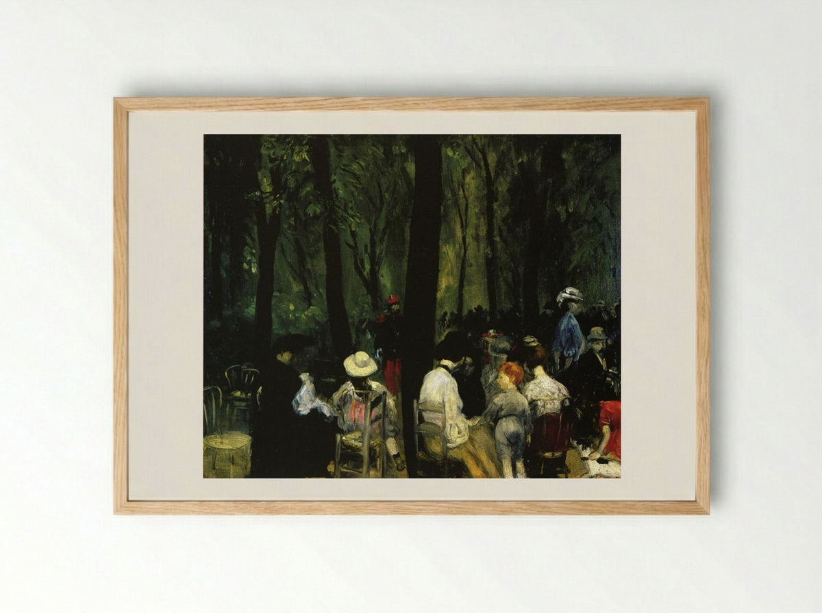Under the Trees, Luxembourg Gardens - William James Glackens - Framed Print Wood