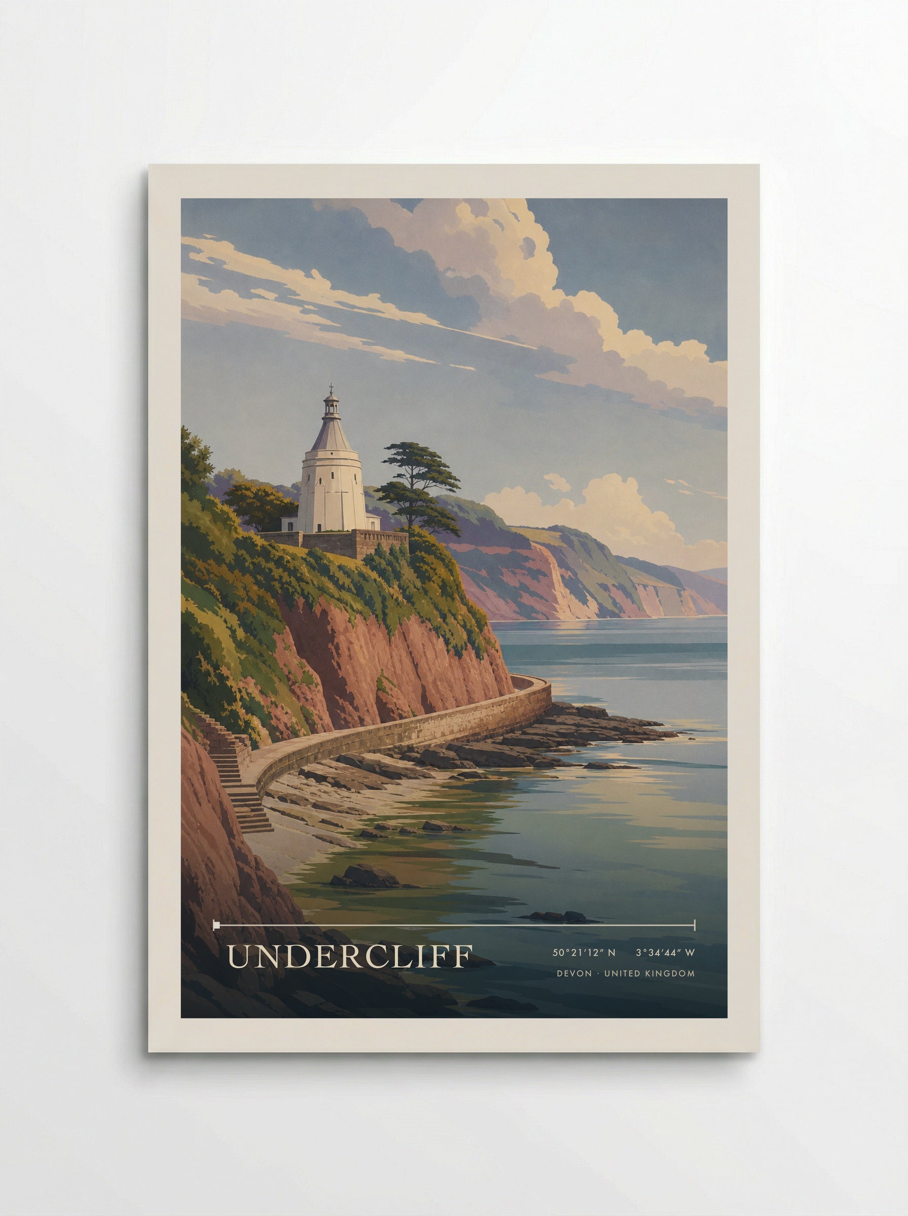 Undercliff Devon United Kingdom Travel Poster - Poster
