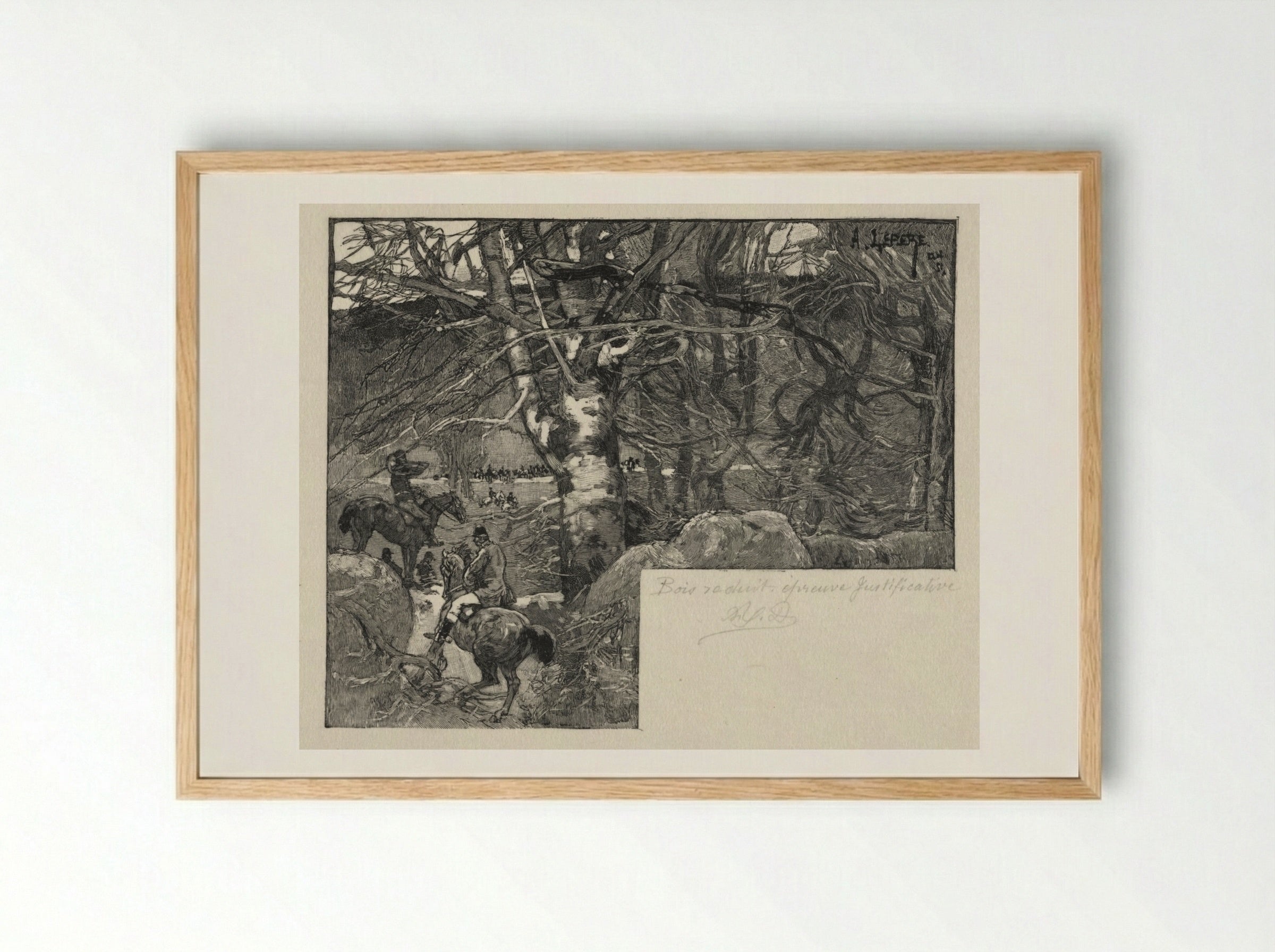 Une Chasse au Mont Gérard - Auguste Louis Lepère - Framed Print Wood