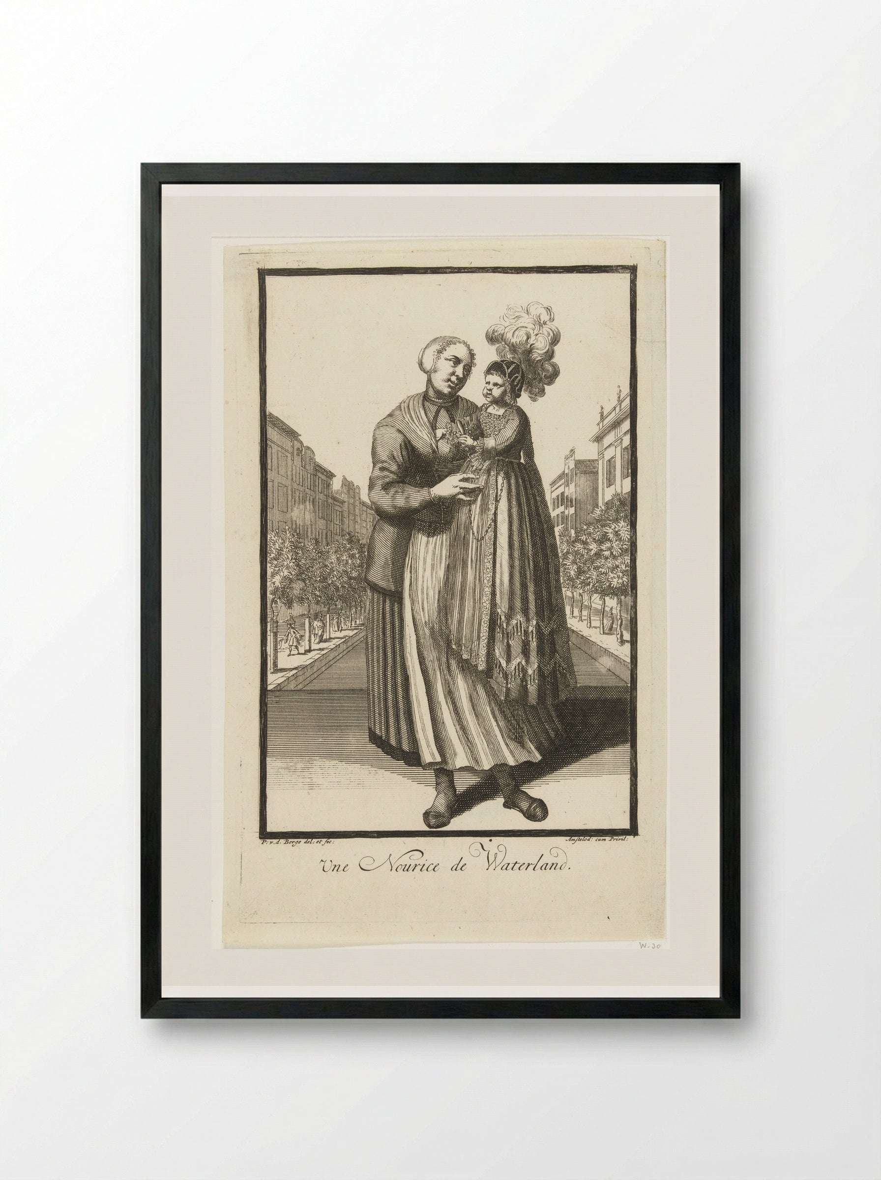 Une Nourice de Waterland - Pieter van den Berge - Framed Print Black