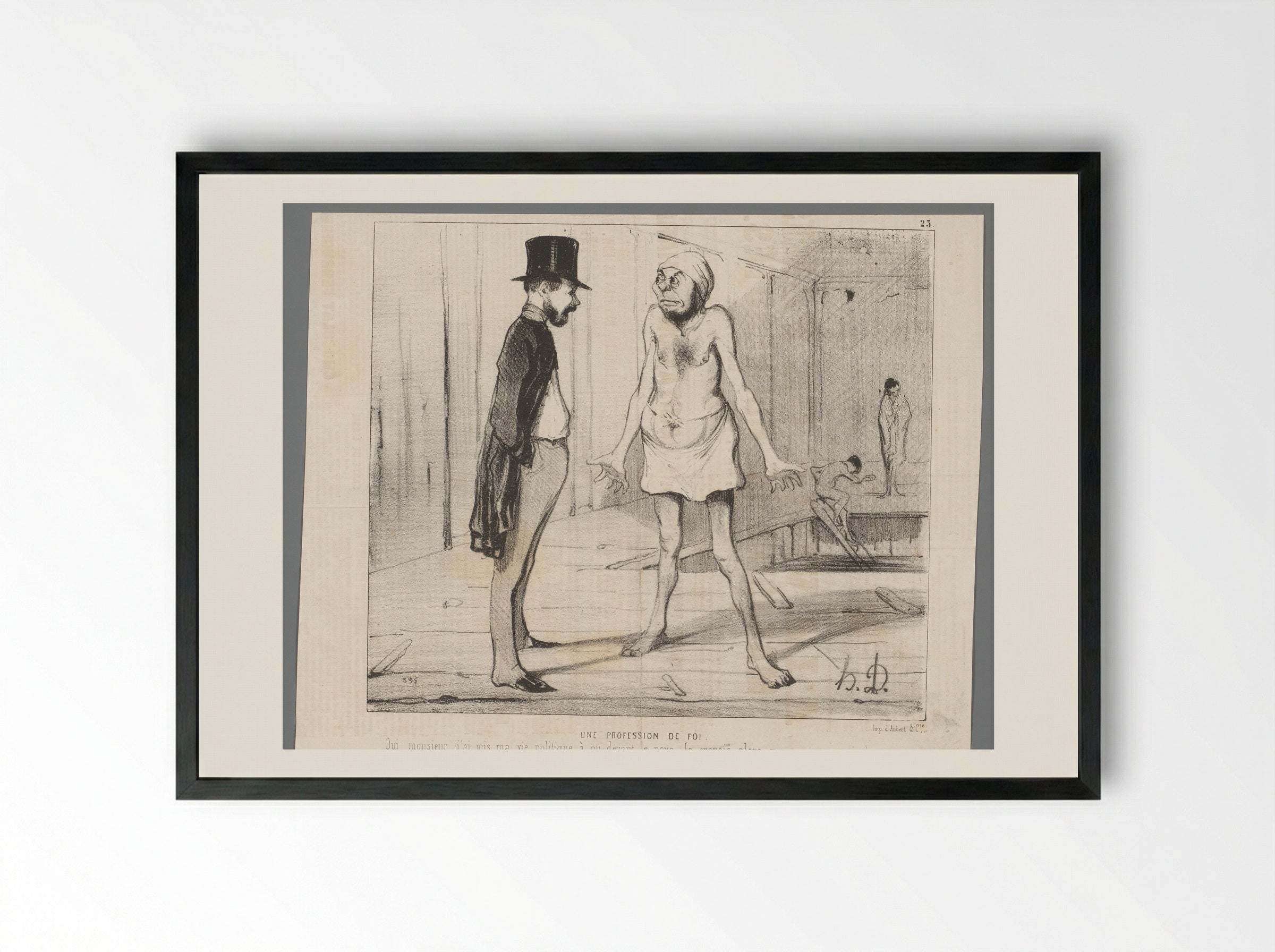 Une Profession de Foi - Honoré Daumier - Framed Print Black