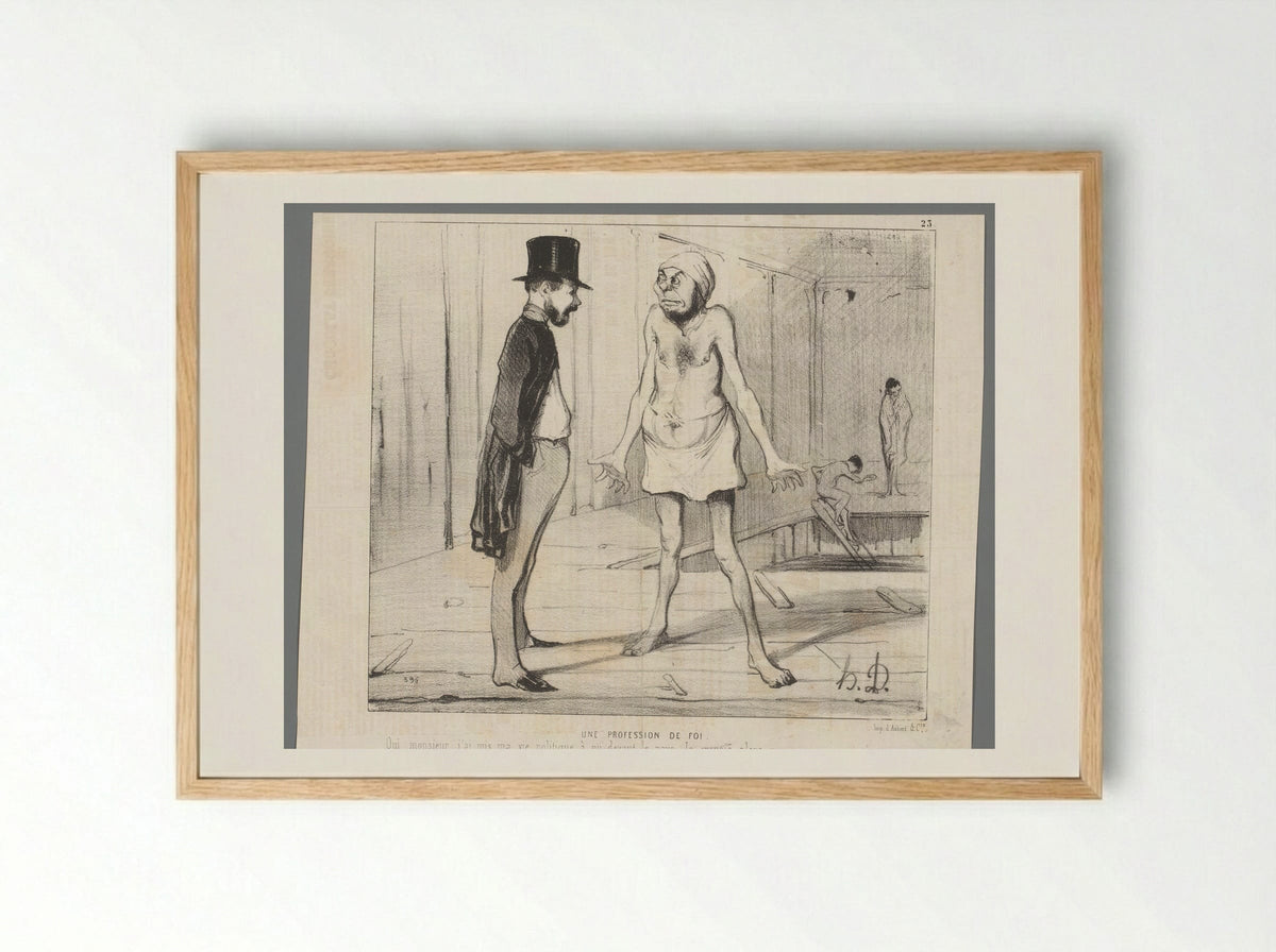 Une Profession de Foi - Honoré Daumier - Framed Print Wood
