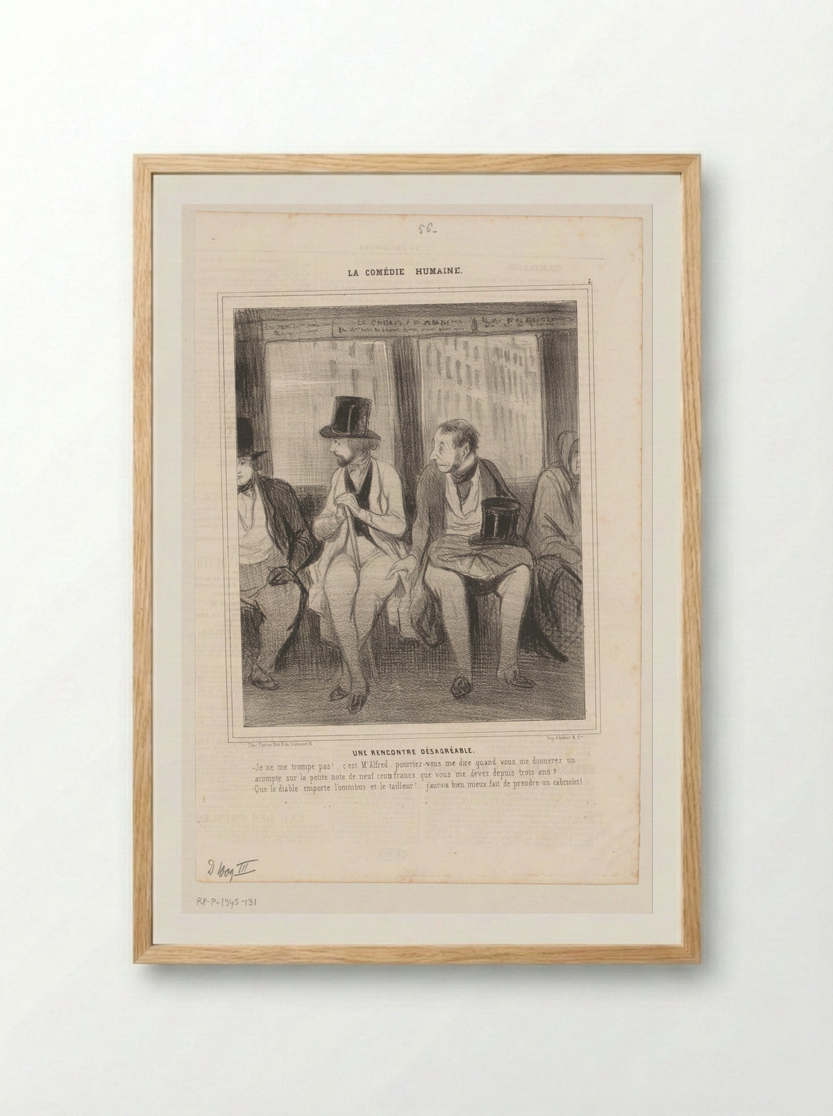 Une Rencontre Désagréable - Honoré Daumier - Framed Print Wood