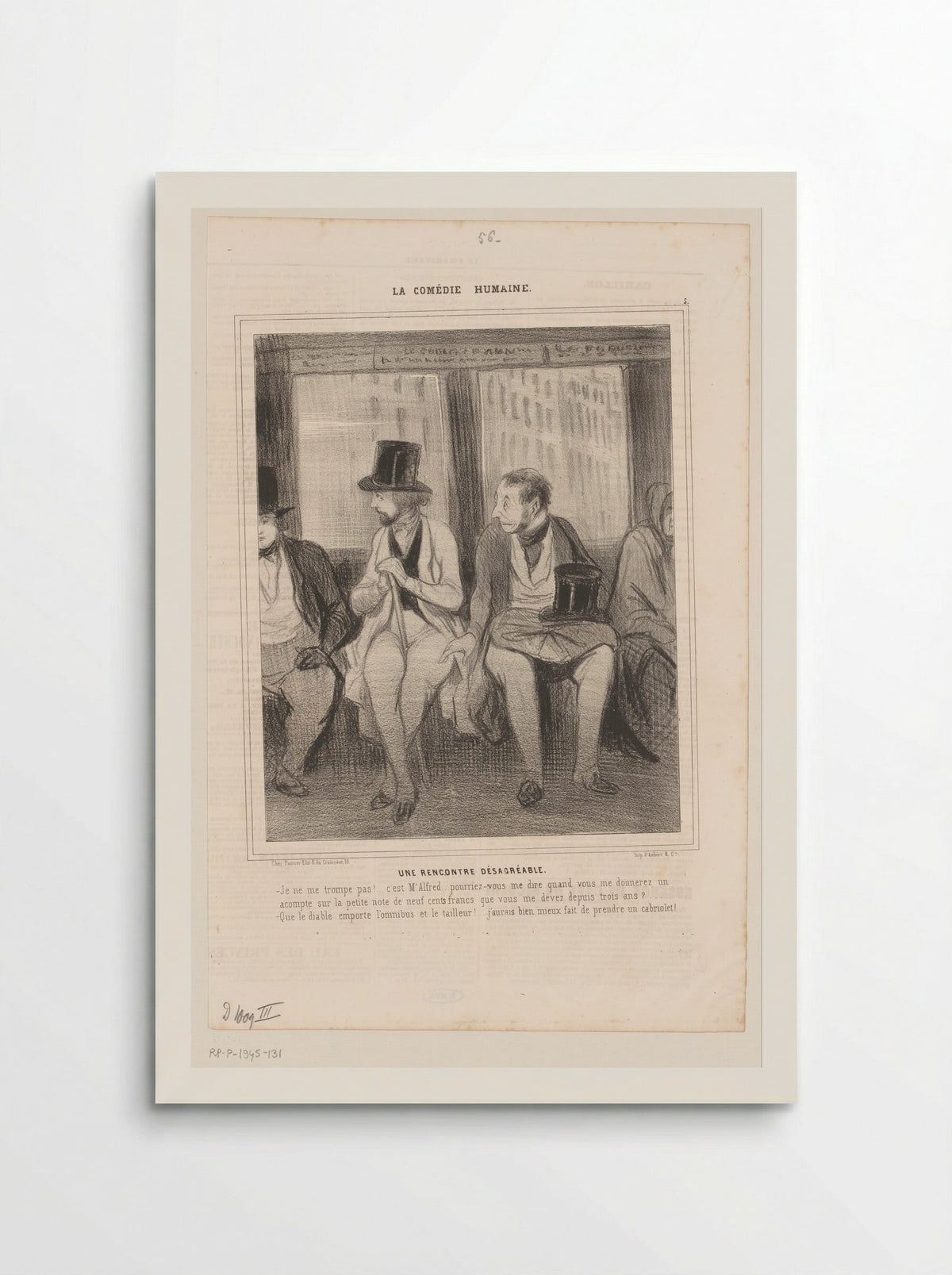Une Rencontre Désagréable - Honoré Daumier - Poster