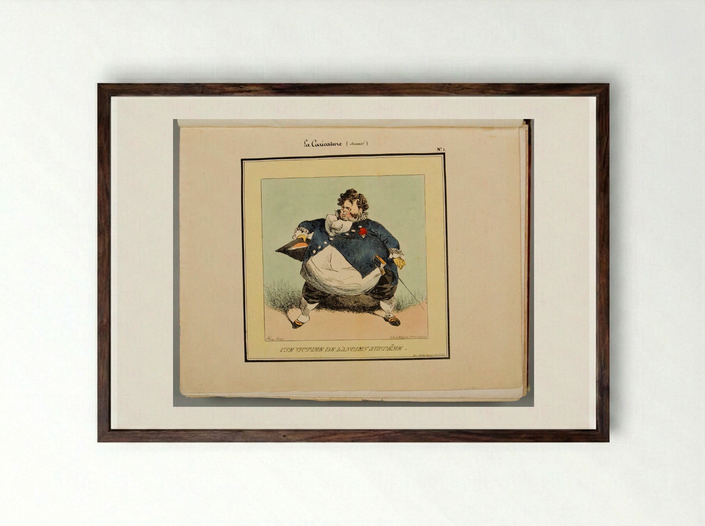 Une Victime de l'Ancien Système - Henry Monnier - Framed Print Dark Wood
