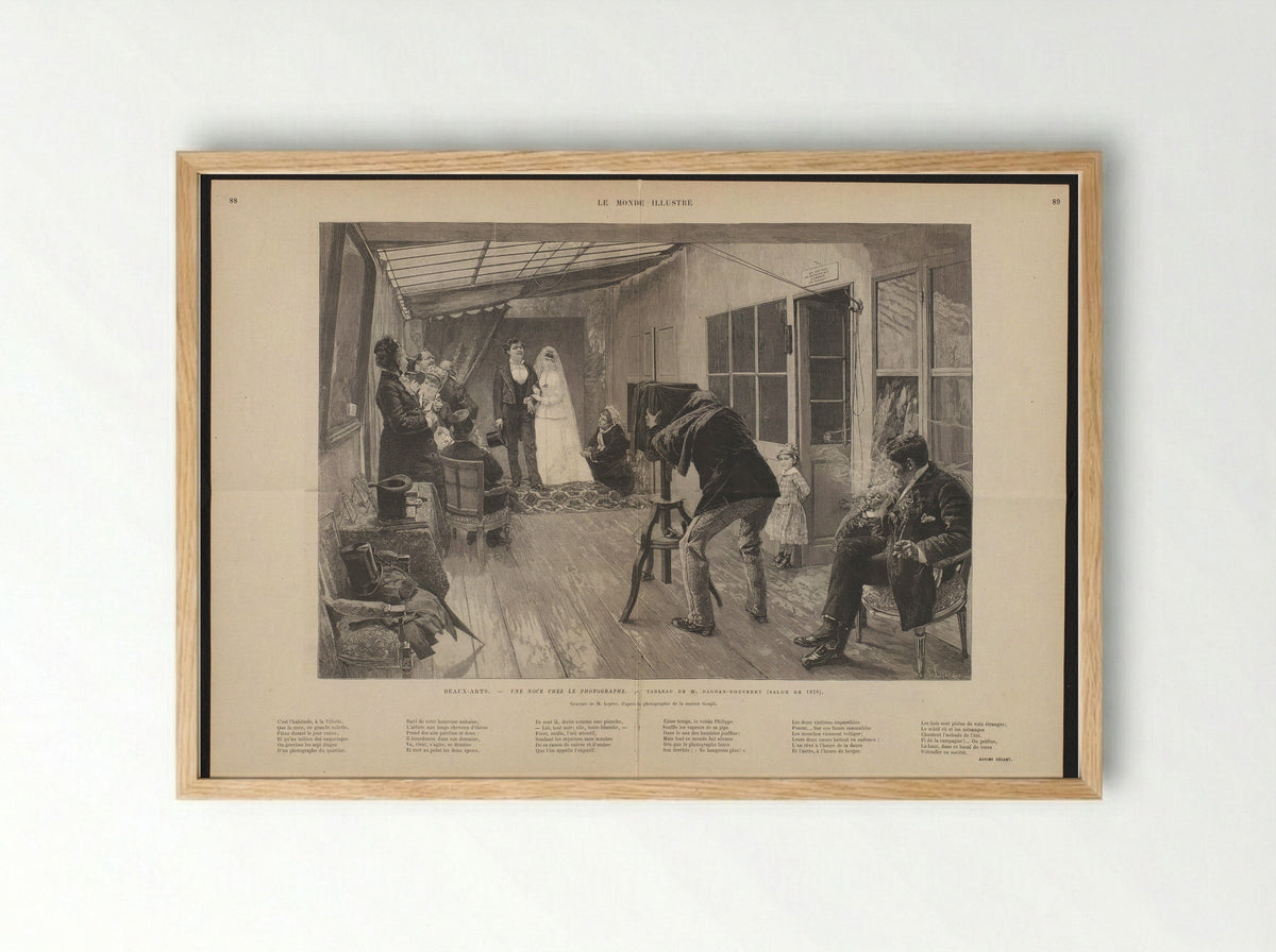 Une noce chez le photographe - Auguste Lepère - Framed Print Wood