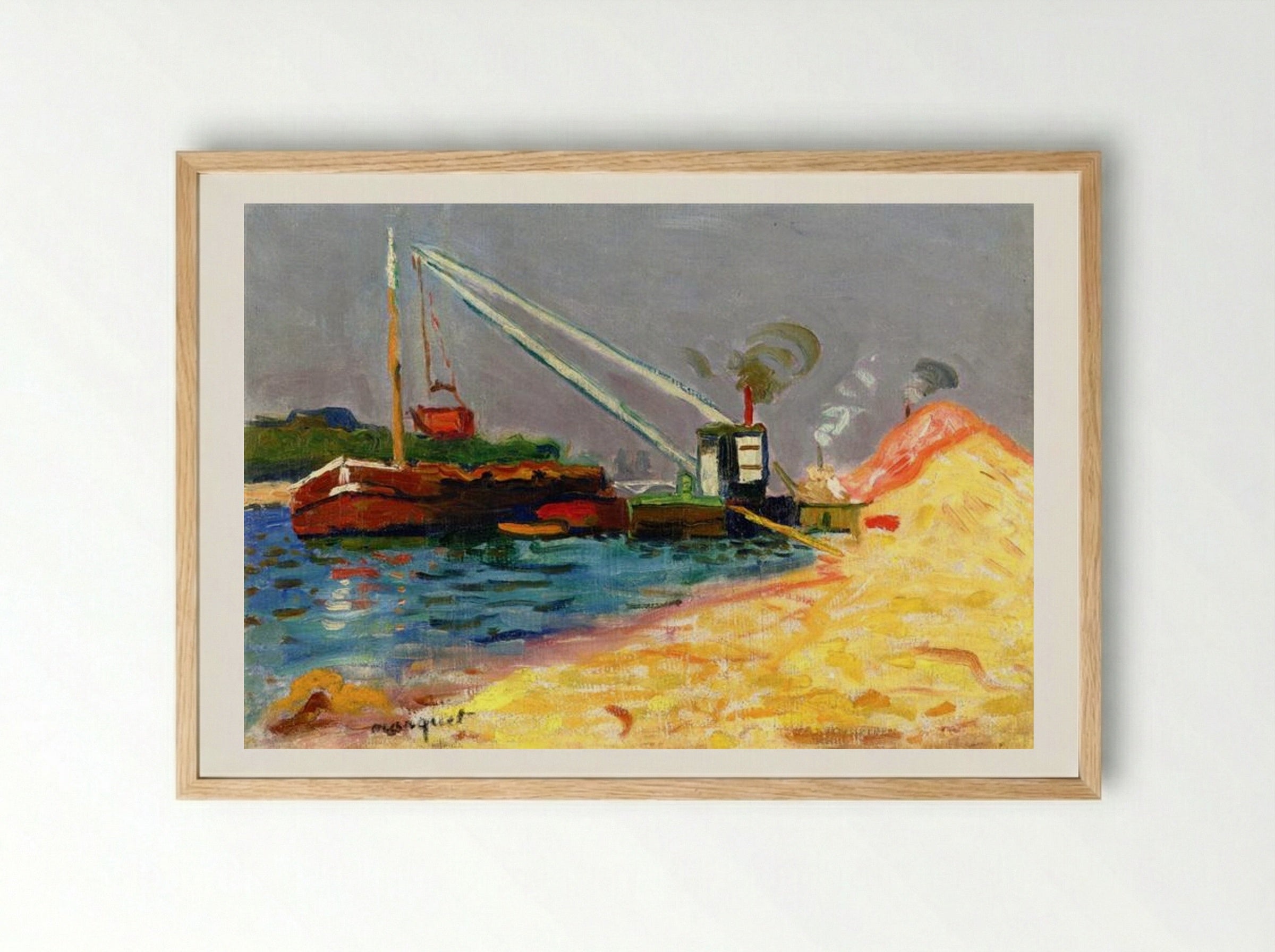 Unloading Sand - Albert Marquet - Framed Print Wood