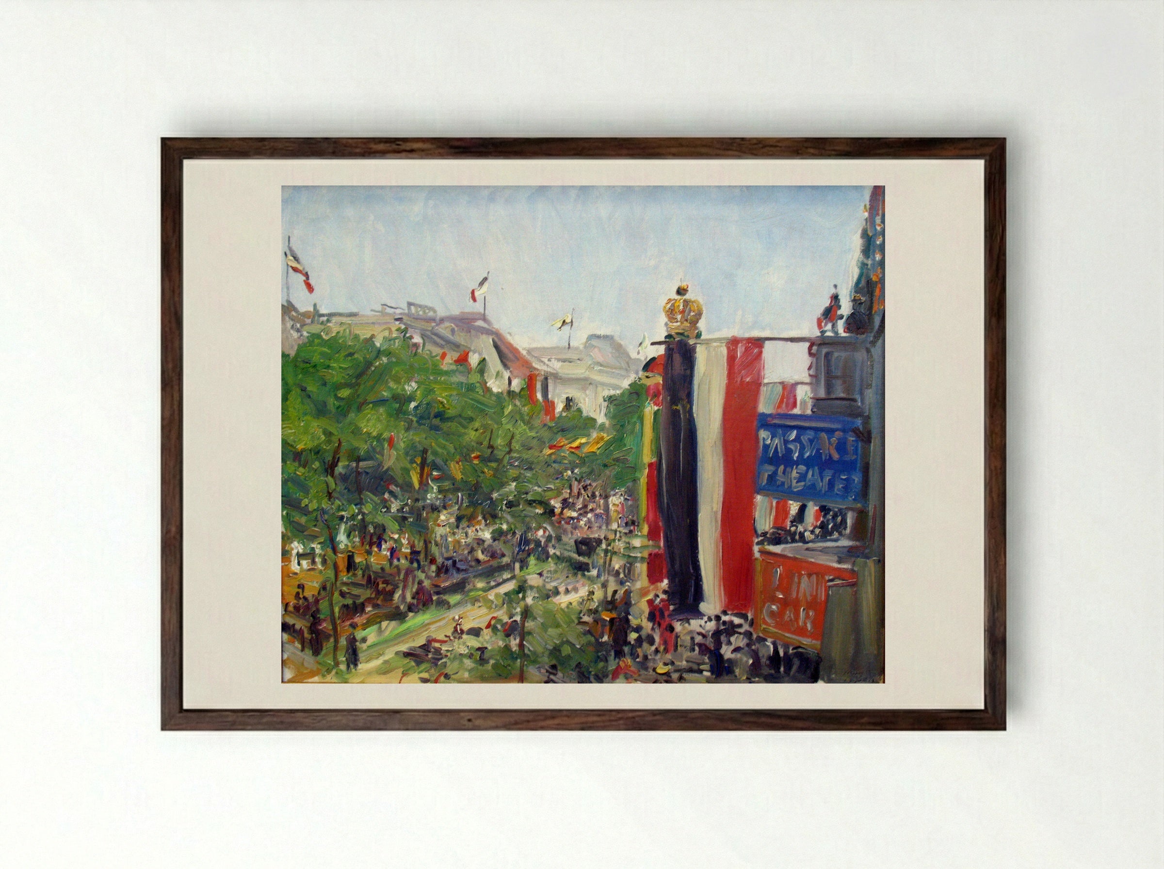 Unter den Linden - Max Slevogt - Framed Print Dark Wood