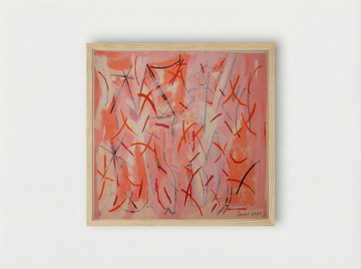 Untitled (Abstract Composition, Gouache on Paper) - Sandu Darie - Framed Print Wood