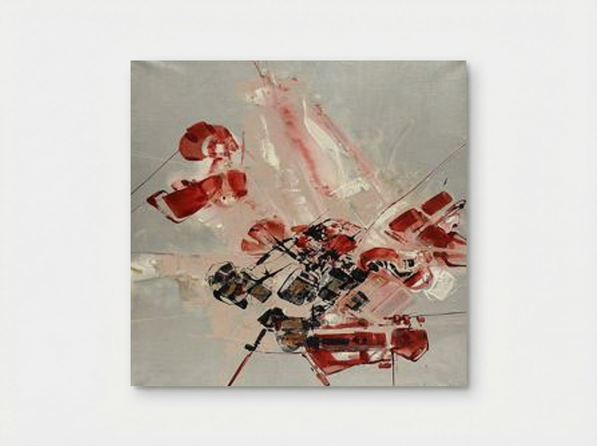 Untitled (Abstract Composition in Red and Grey) - Claude Georges - Poster