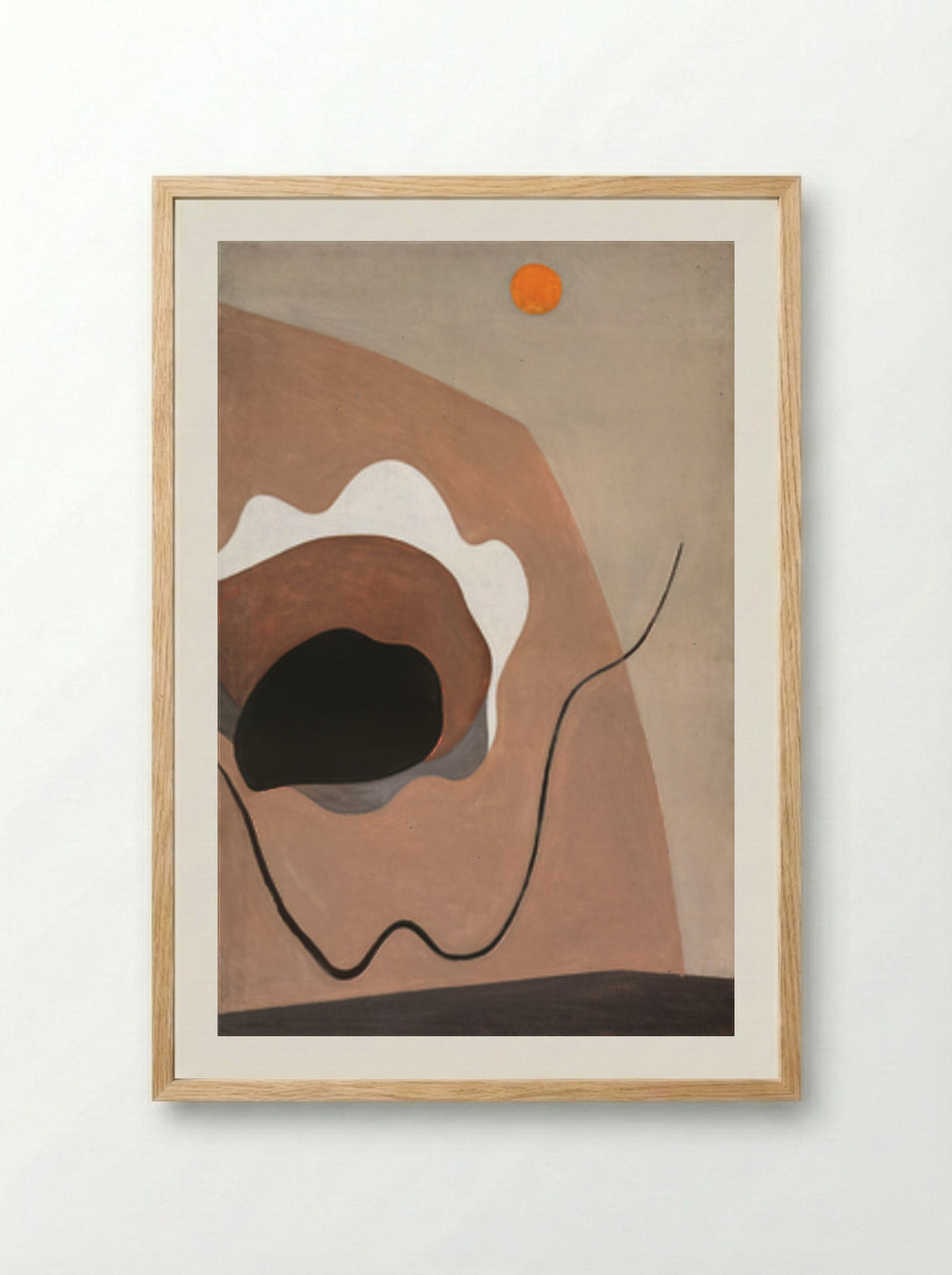 Untitled (Abstract Composition with Orange Disc) - Alexander Calder - Framed Print Wood