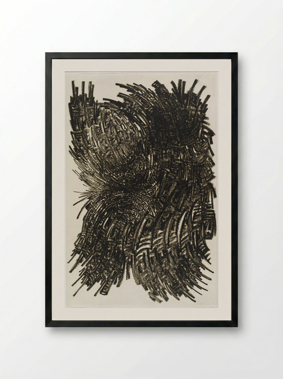 Untitled (Abstract Oilstick Drawing) - Martin Kline - Framed Print Black