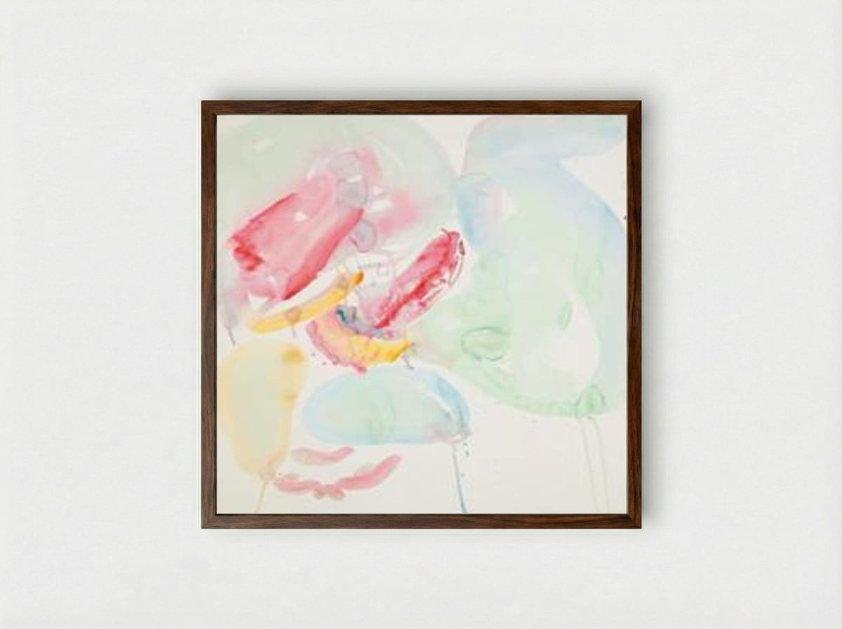 Untitled (Abstract Watercolour) - Sam Francis - Framed Print Dark Wood