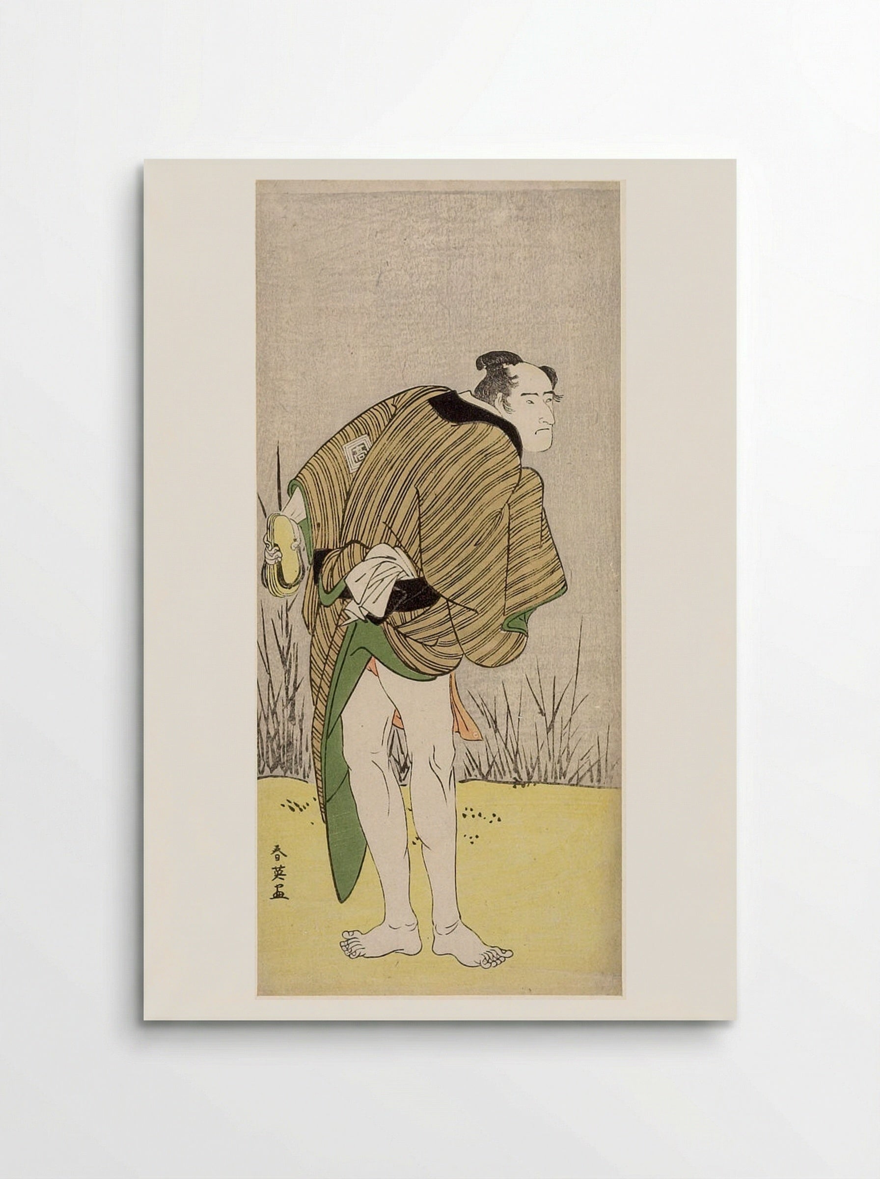 Untitled (Actor in Striped Robe) - Katsukawa Shun'ei - Poster