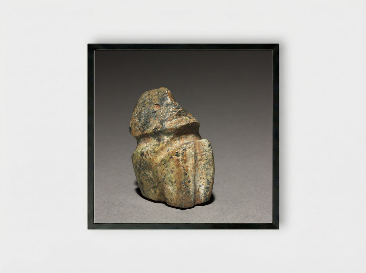 Untitled (Anthropomorphic Stone Figure) - Fine Art Print - Framed Print Black