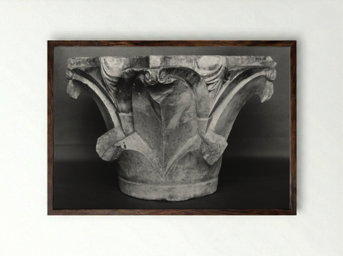 Untitled (Architectural Capital) - Fine Art Print - Framed Print Dark Wood