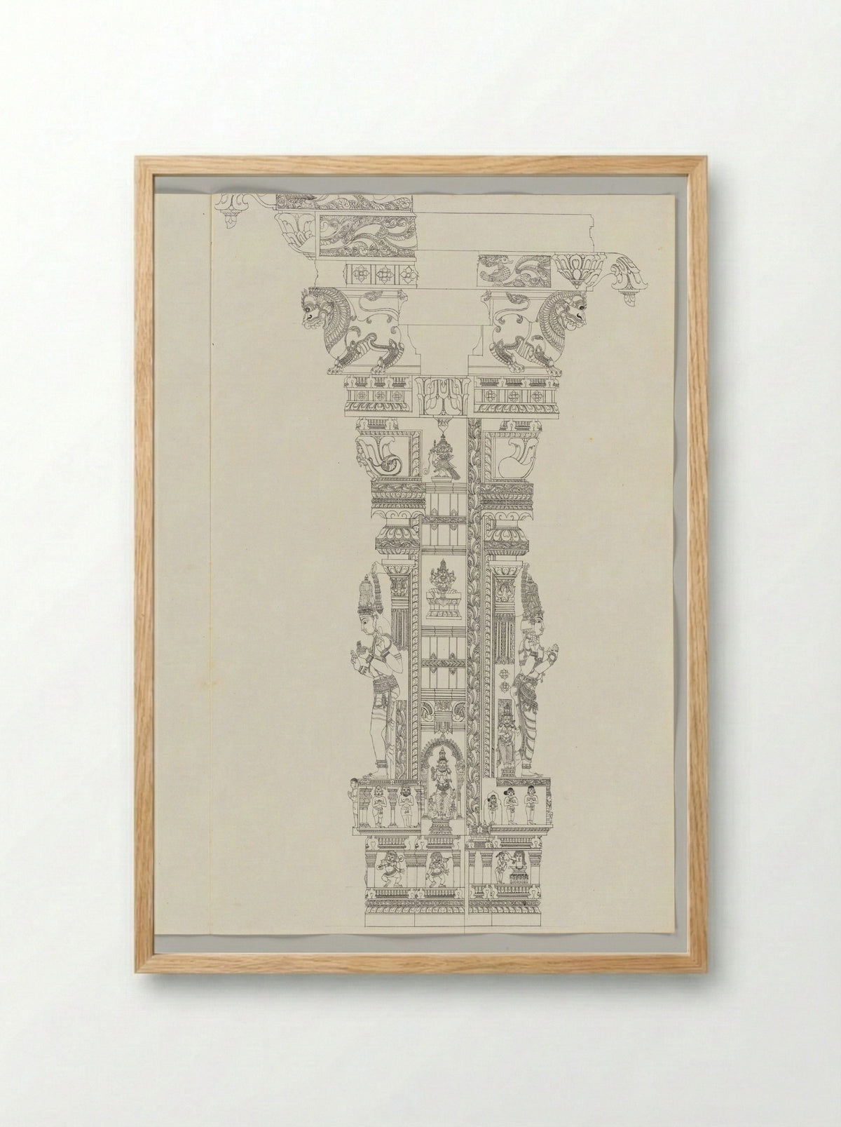 Untitled (Architectural Study of a Temple Pillar) - Fine Art Print - Framed Print Wood