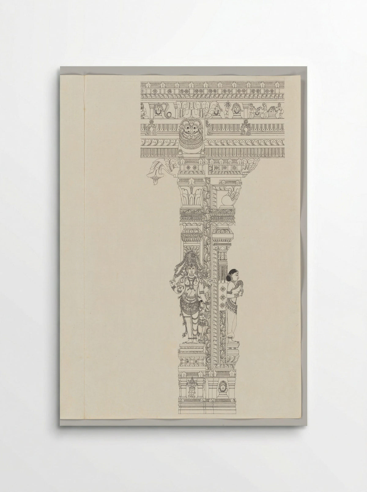 Untitled (Ardanarishvara and Attendant, Ink Drawing) - Fine Art Print - Poster