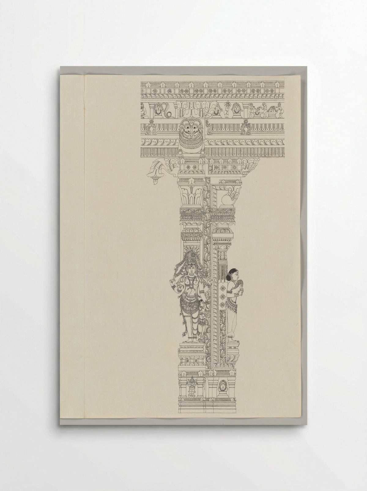 Untitled (Ardanarishvara and Attendant, Ink Drawing) - Fine Art Print - Poster