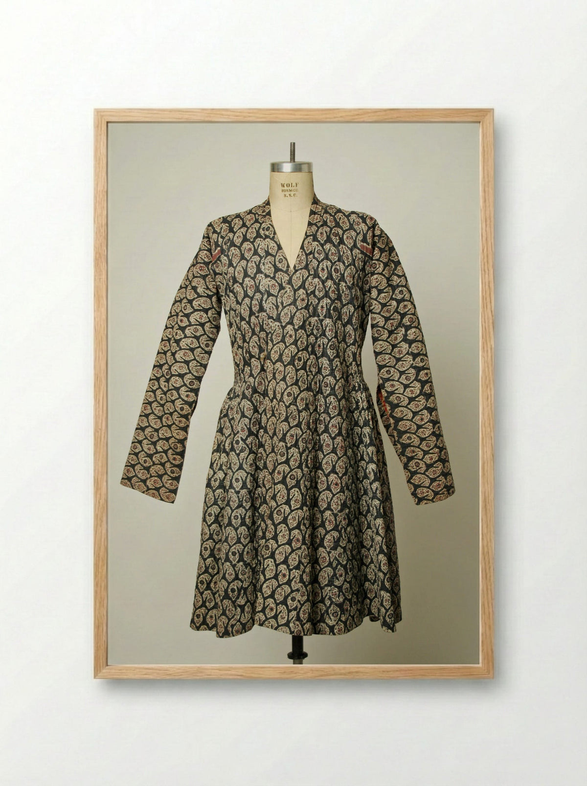 Untitled (Banyan Coat with Paisley Pattern) - Fine Art Print - Framed Print Wood