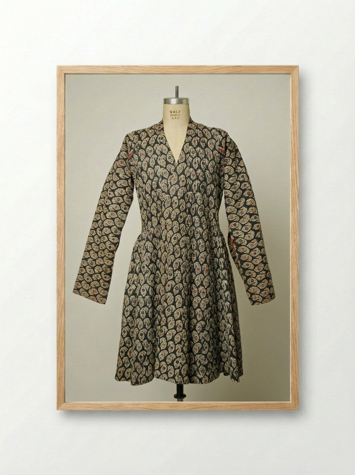 Untitled (Banyan Coat with Paisley Pattern) - Fine Art Print - Framed Print Wood