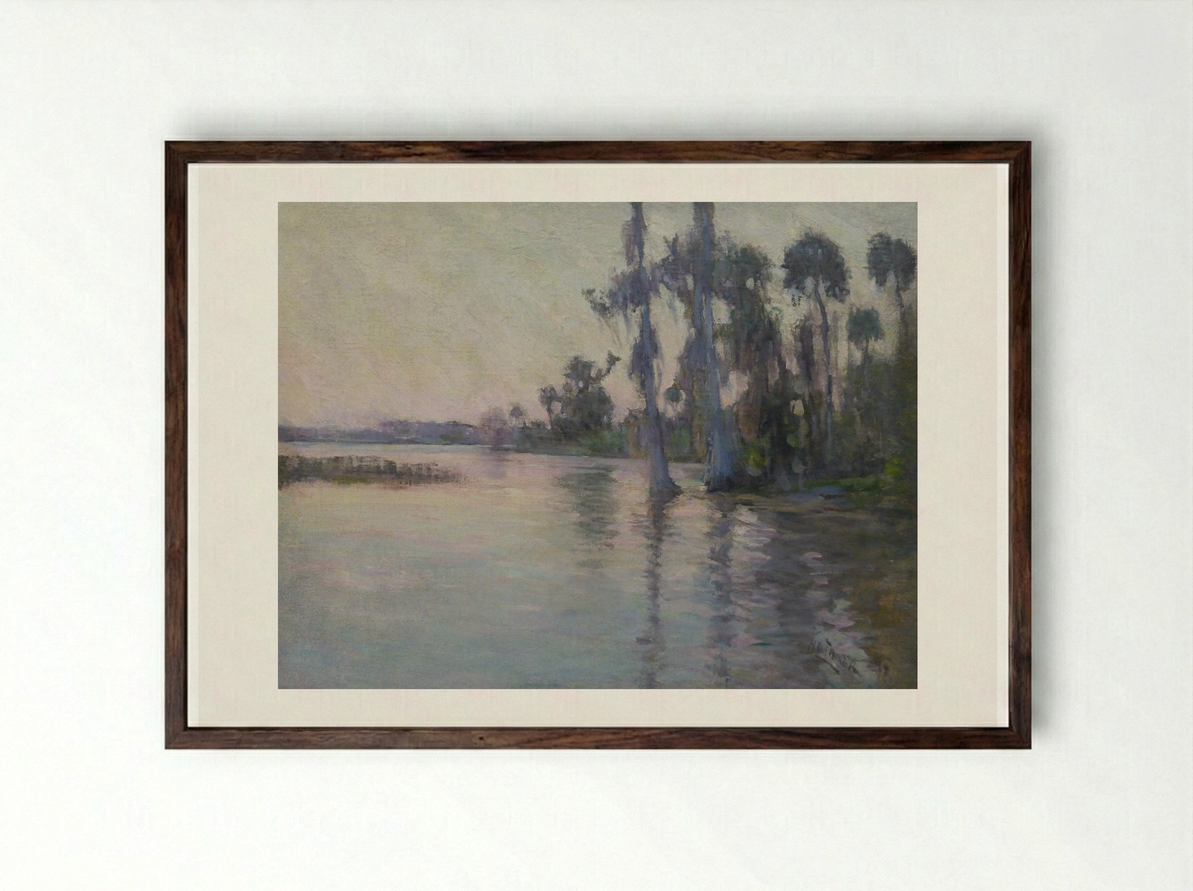 Untitled (Bayou Scene) - Henry Ossawa Tanner - Framed Print Dark Wood