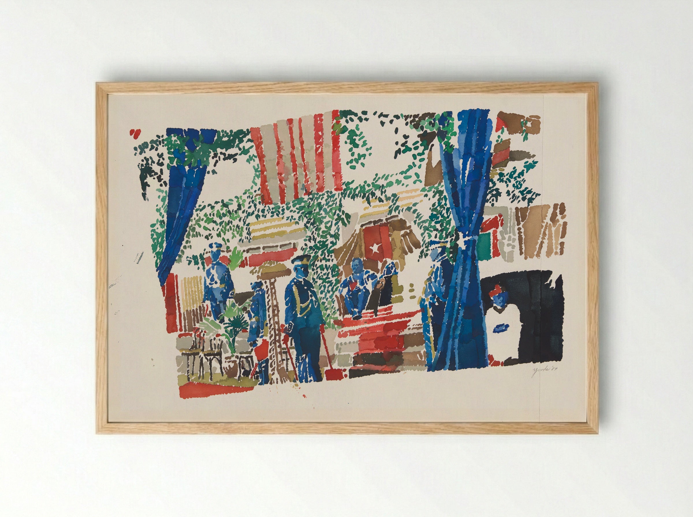 Untitled (Ceremonial Scene) - Richard Foster Yarde - Framed Print Wood