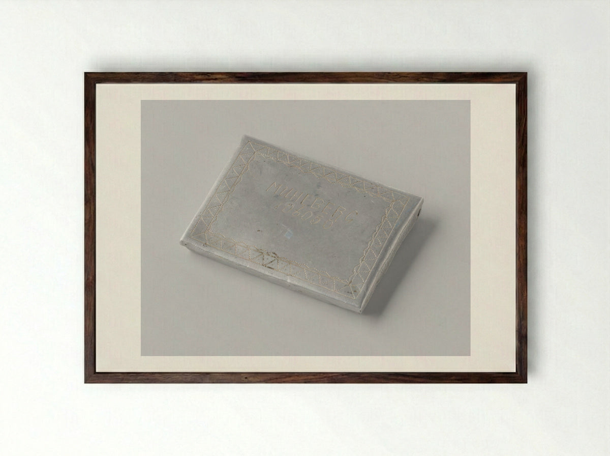 Untitled (Cigarette Case with Inscription) - Dick W.B. van Maarseveen - Framed Print Dark Wood