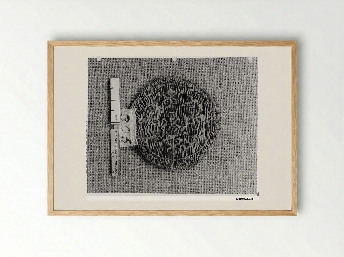 Untitled (Circular Textile Fragment, Coptic) - Fine Art Print - Framed Print Wood