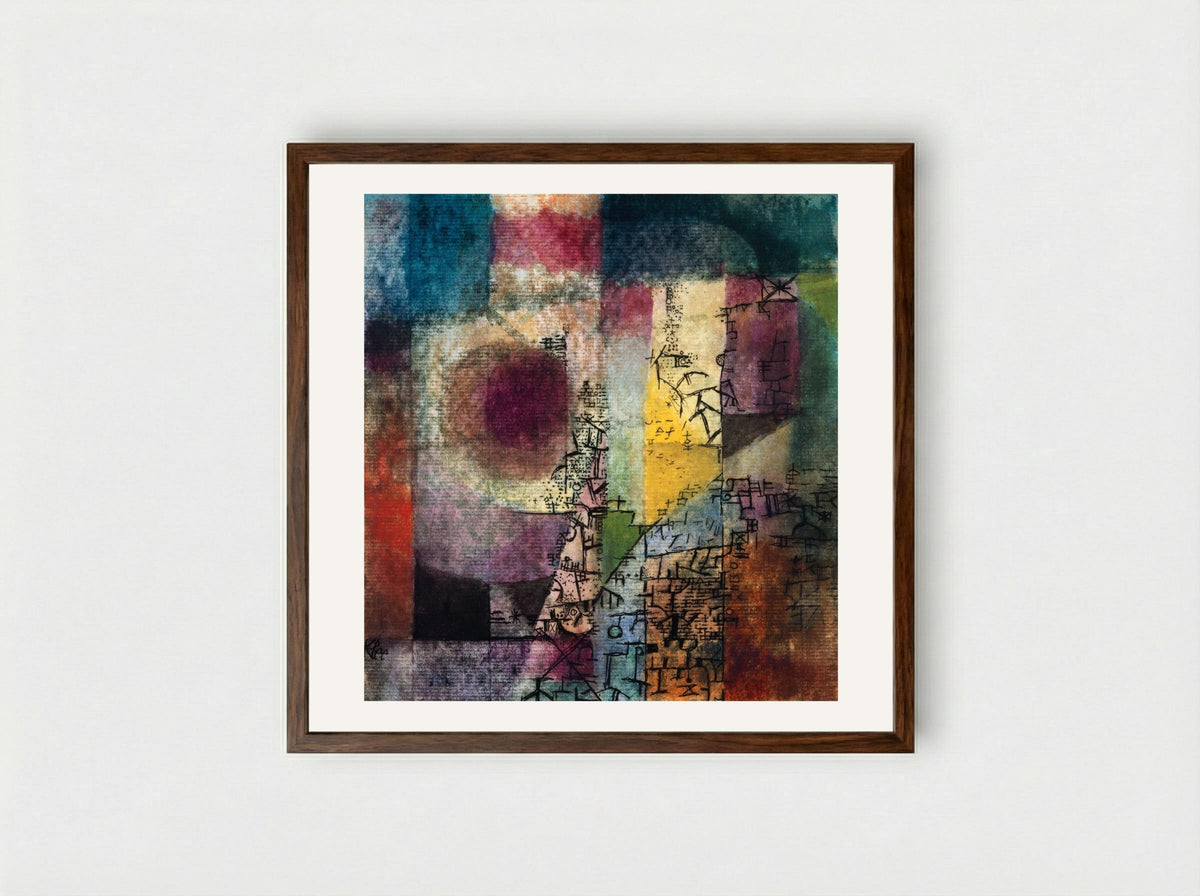 Untitled (Colour Grid) - Paul Klee - Framed Print Dark Wood