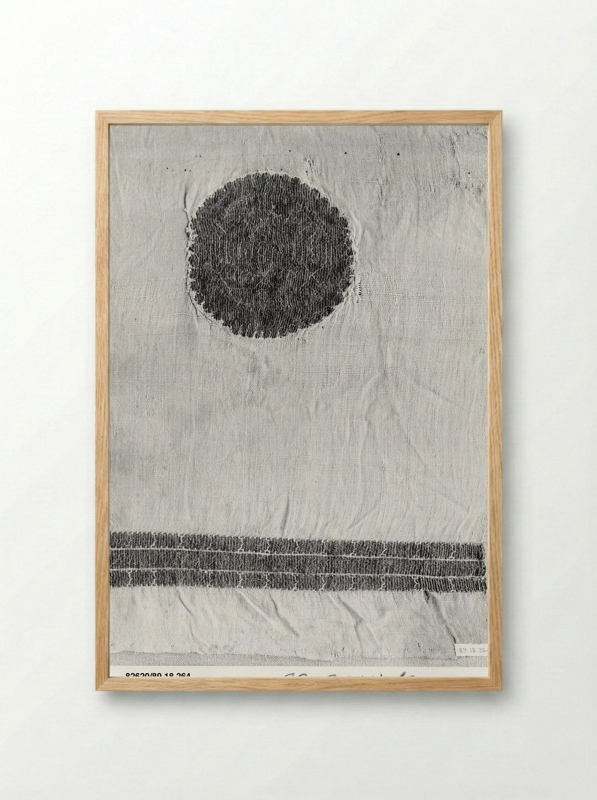 Untitled (Coptic Textile Fragment with Figural Medallions) - Fine Art Print - Framed Print Wood