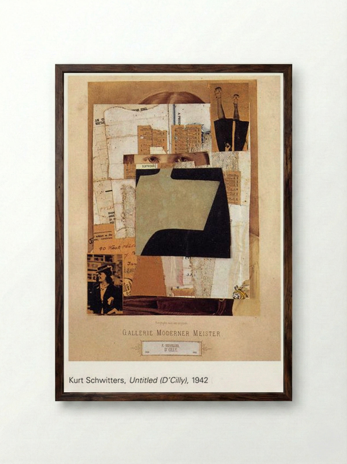 Untitled (D’Cily) - Kurt Schwitters - Framed Print Dark Wood
