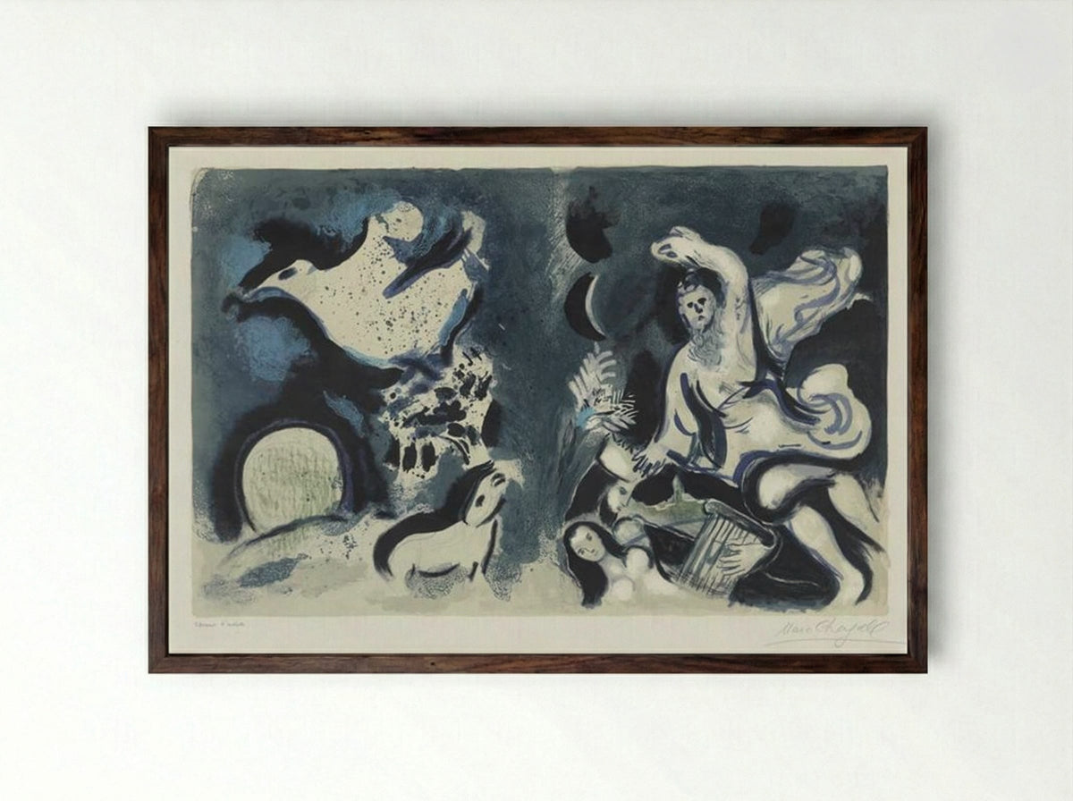 Untitled (Design for Bible Cover) - Marc Chagall - Framed Print Dark Wood