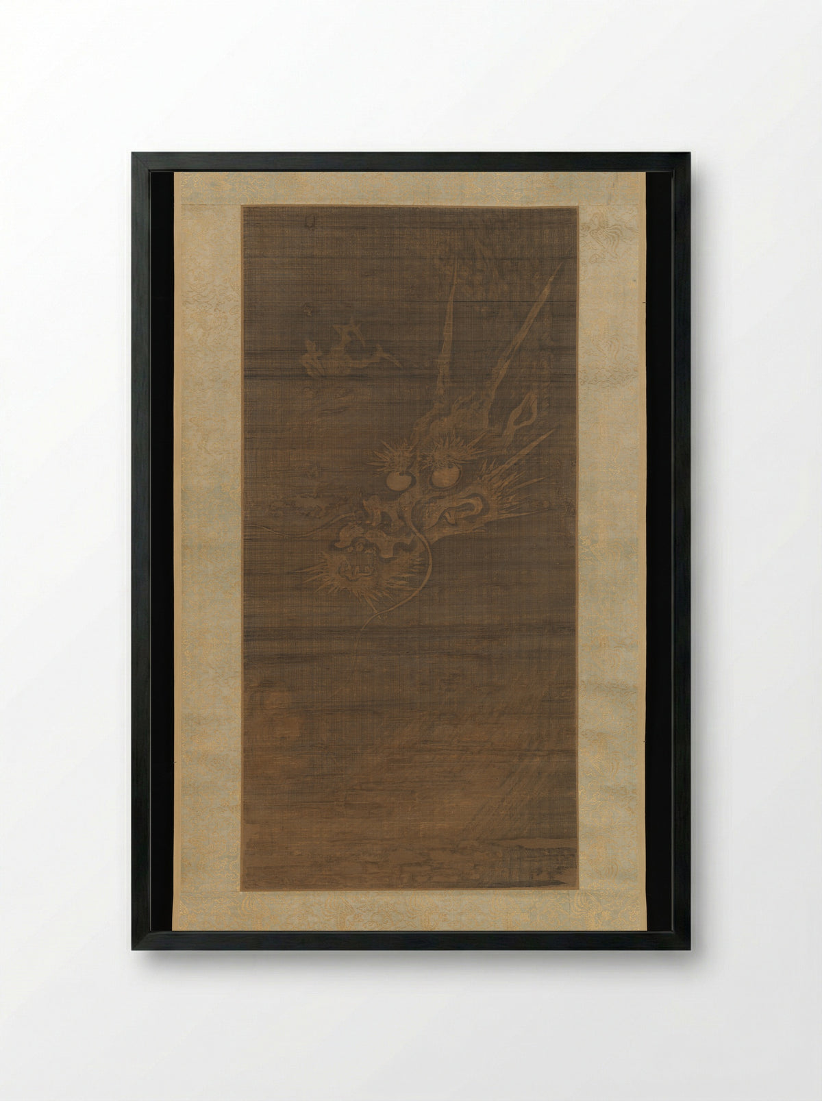 Untitled (Dragon, Ink on Silk) - Fine Art Print - Framed Print Black