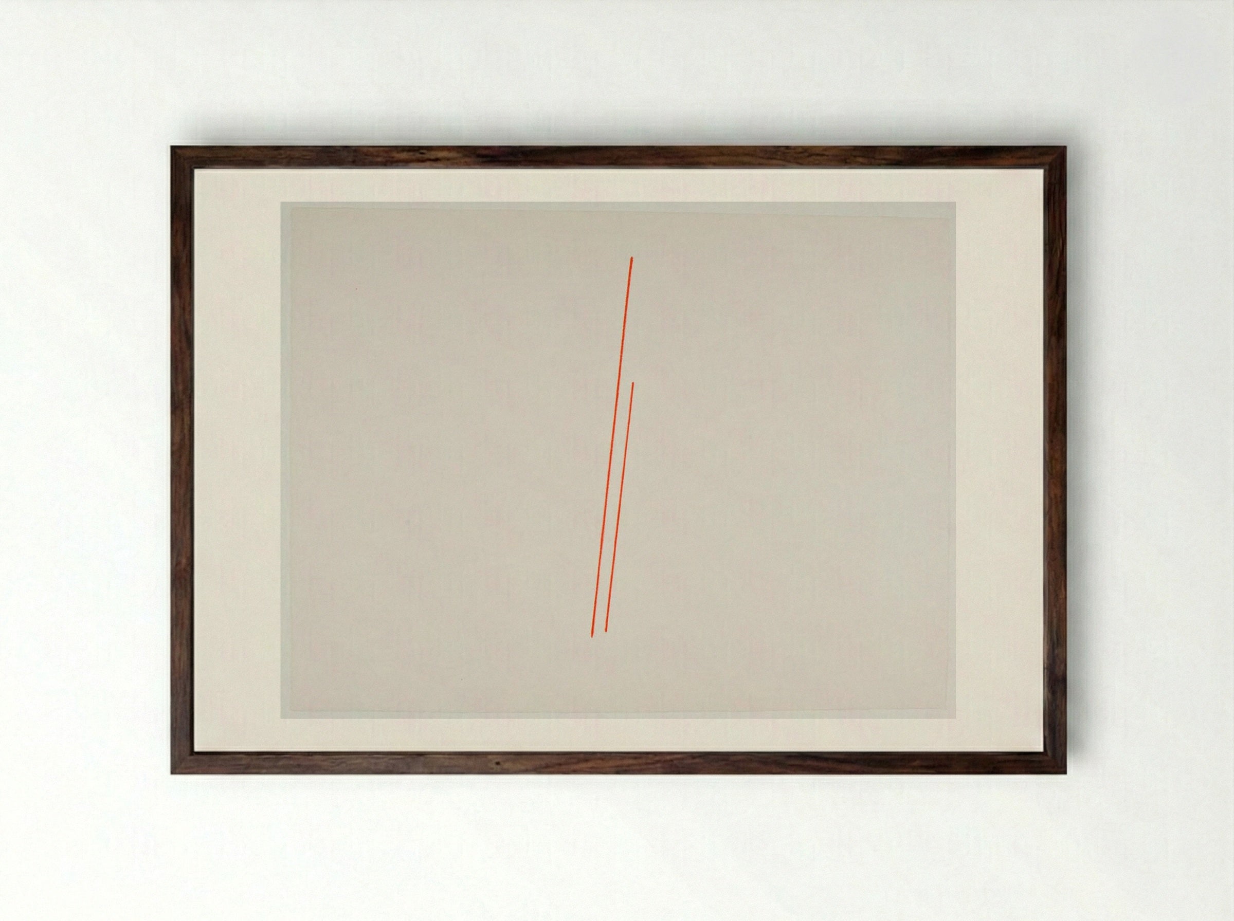 Untitled (FLS #3028) - Fred Sandback - Framed Print Dark Wood