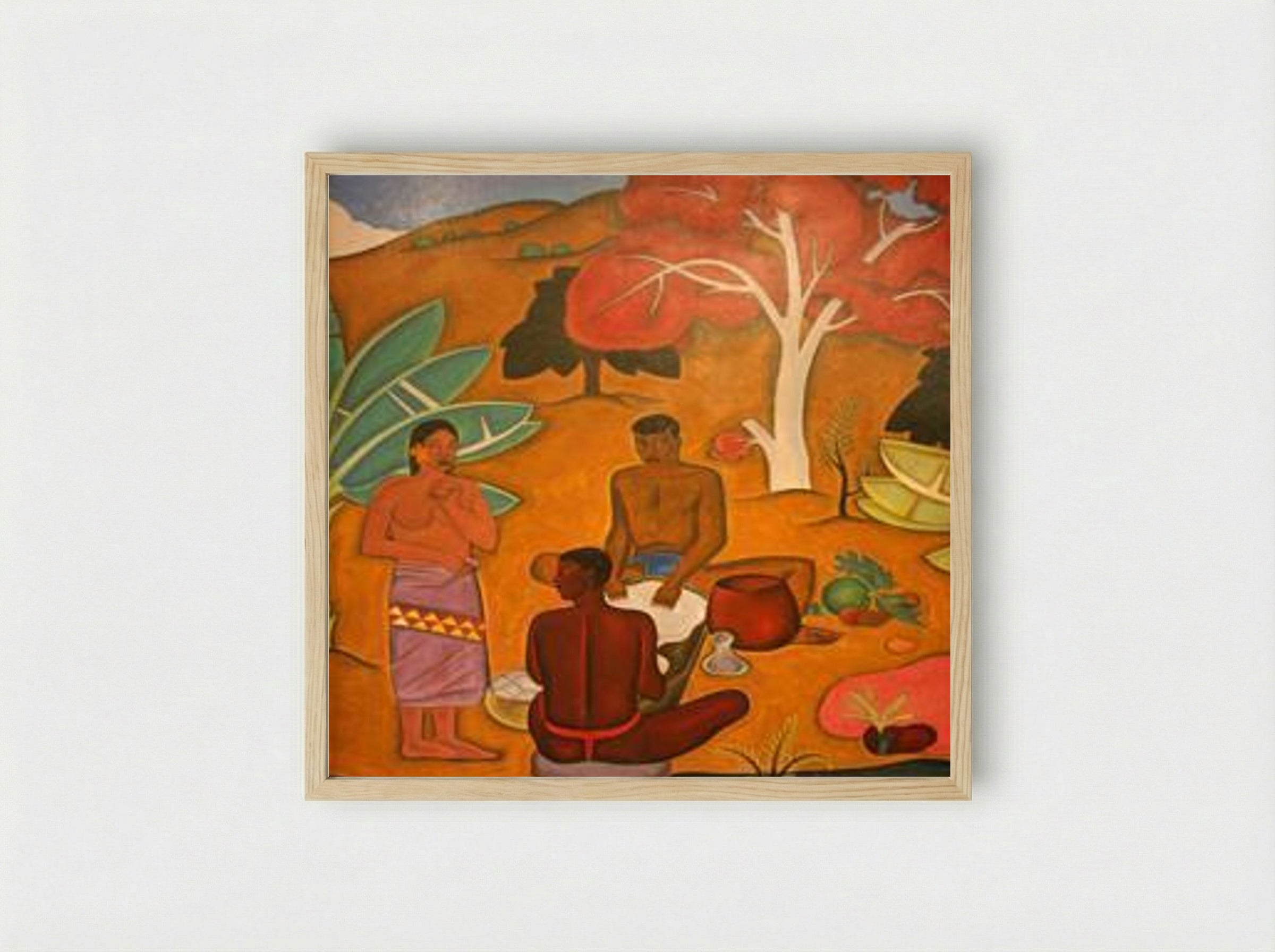 Untitled (Figures Preparing Food) - Arman Manookian - Framed Print Wood