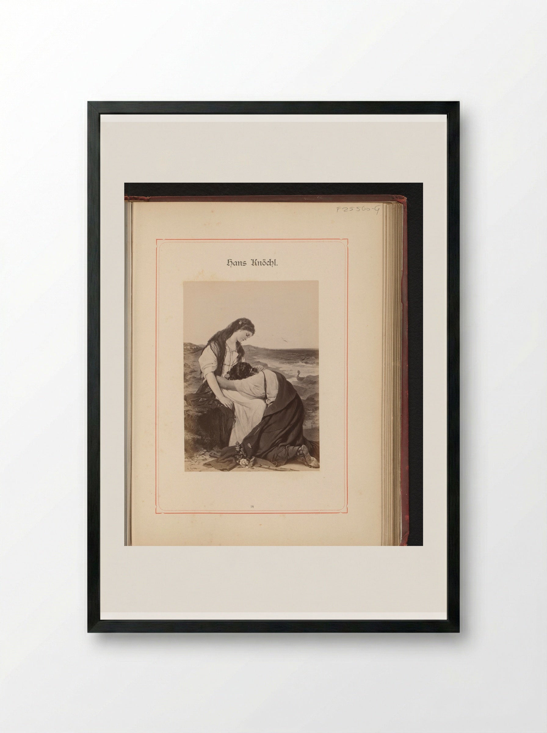 Untitled (Figures by the Shore) - Hans Knöchl - Framed Print Black